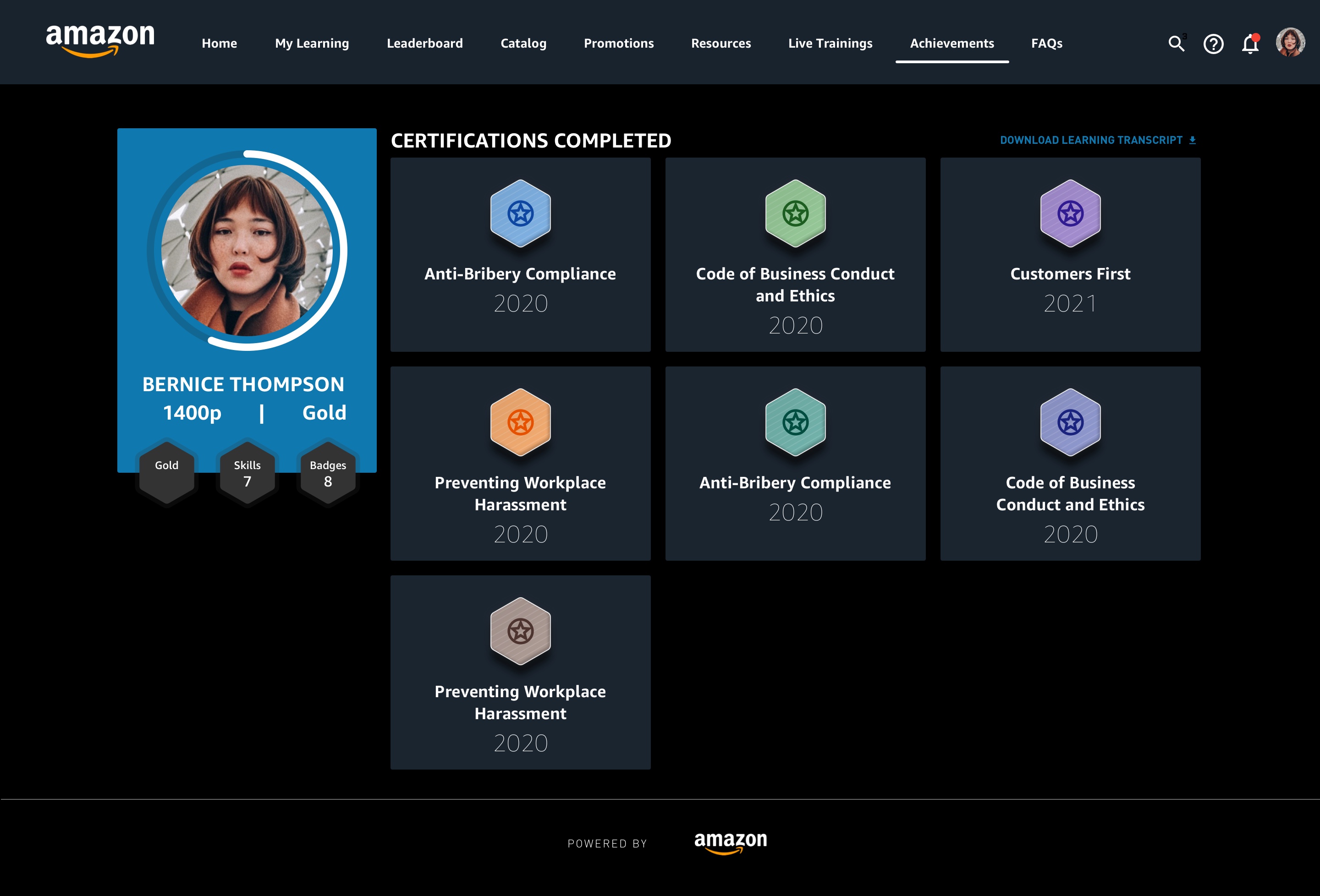 Amazon Retail Partner LMS — Achievements
