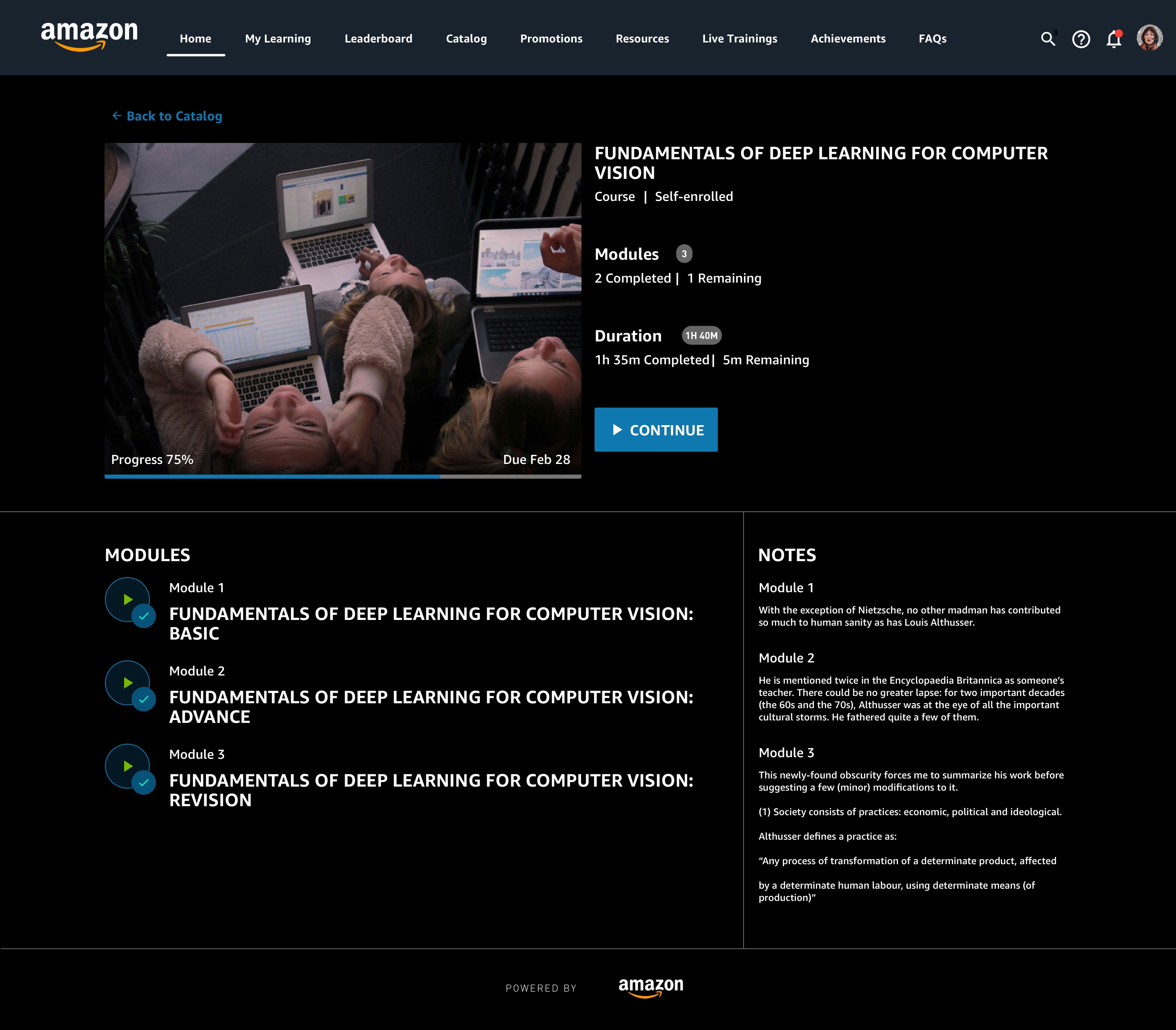 Amazon Retail Partner LMS — Course Details