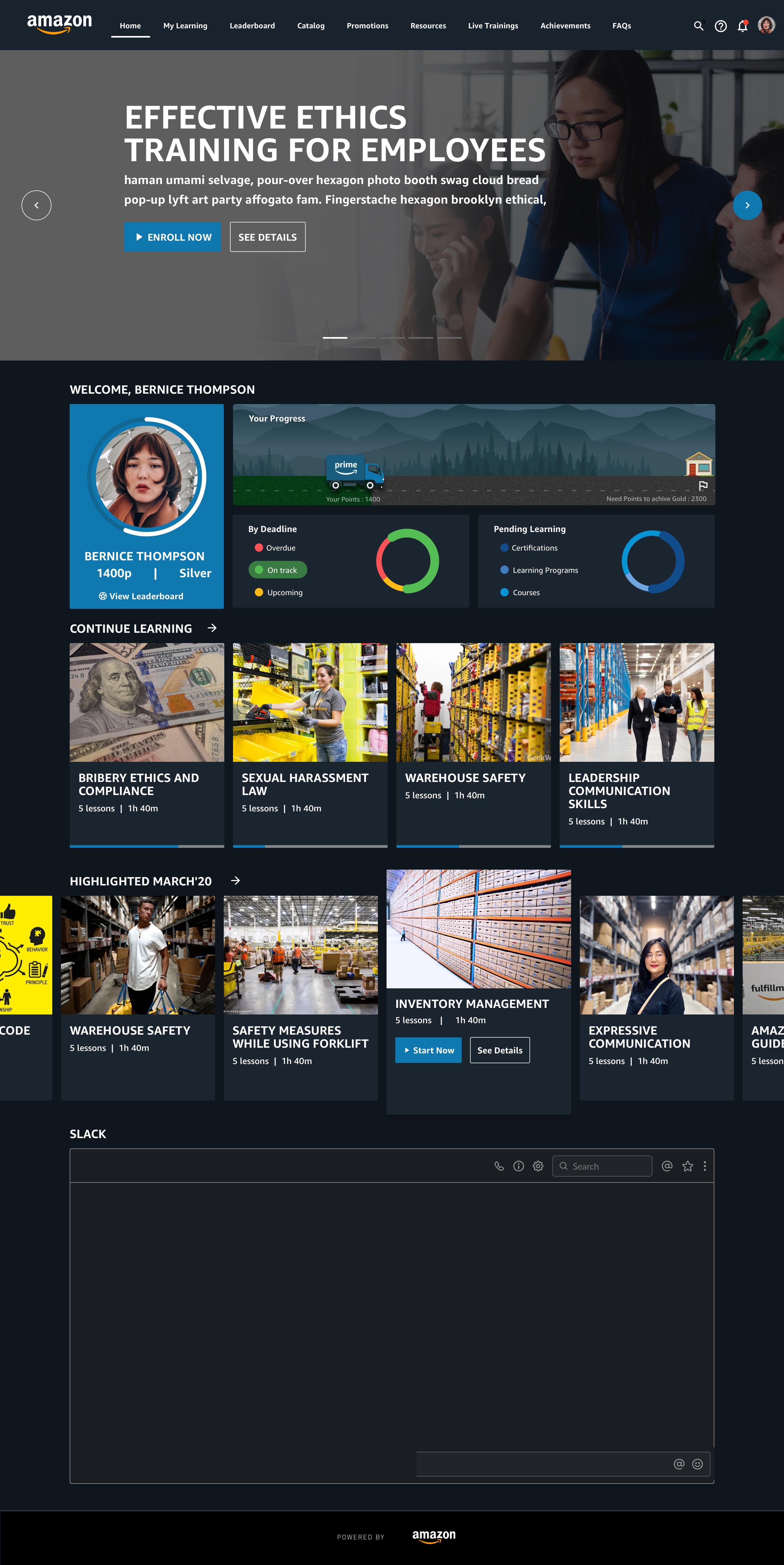Amazon Retail Partner LMS — Dashboard
