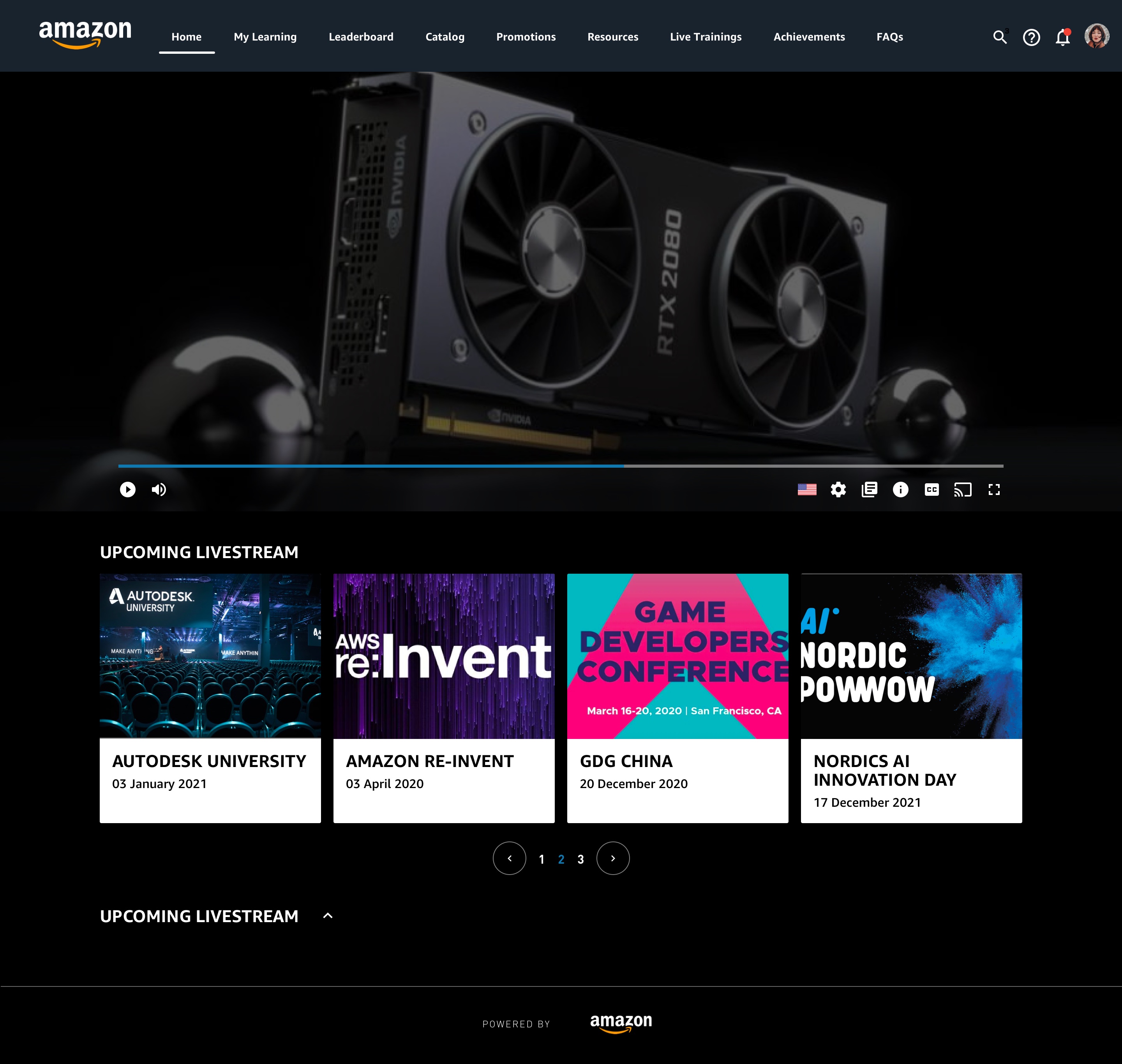 Amazon Retail Partner LMS — Livestream Player