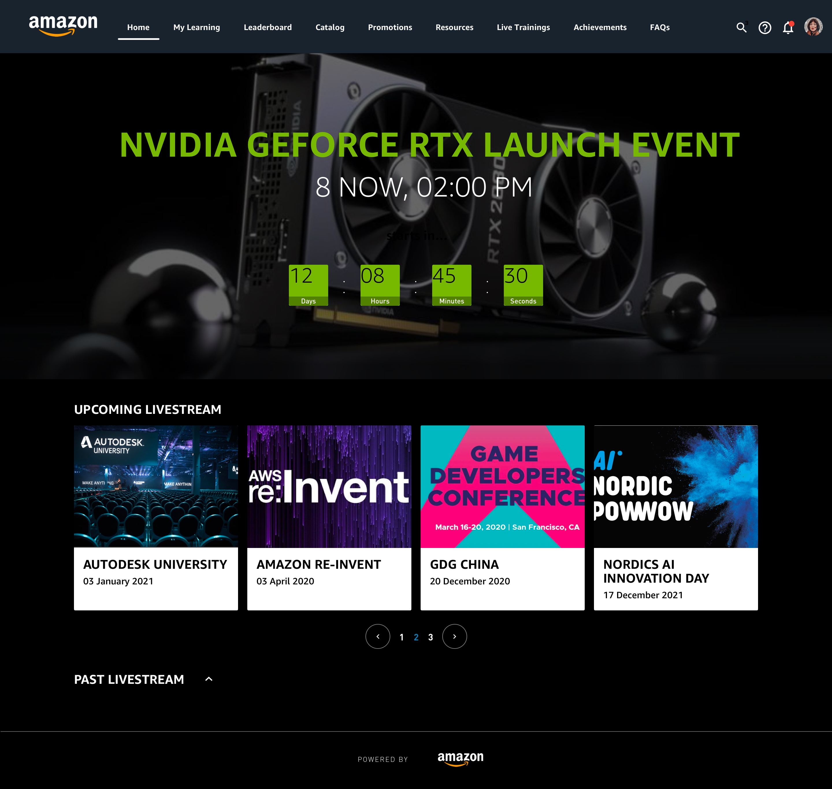 Amazon Retail Partner LMS — Livestream Timer