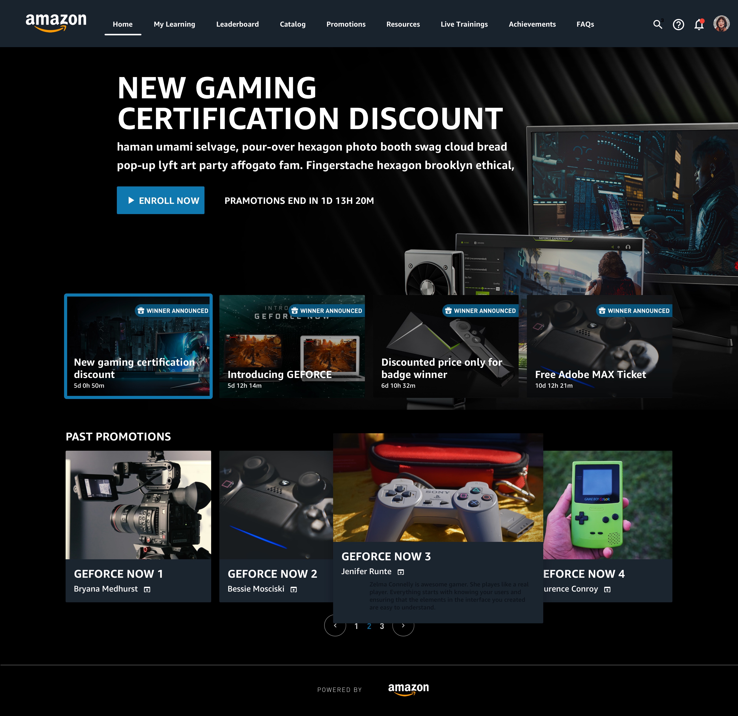 Amazon Retail Partner LMS — Promotions Hover