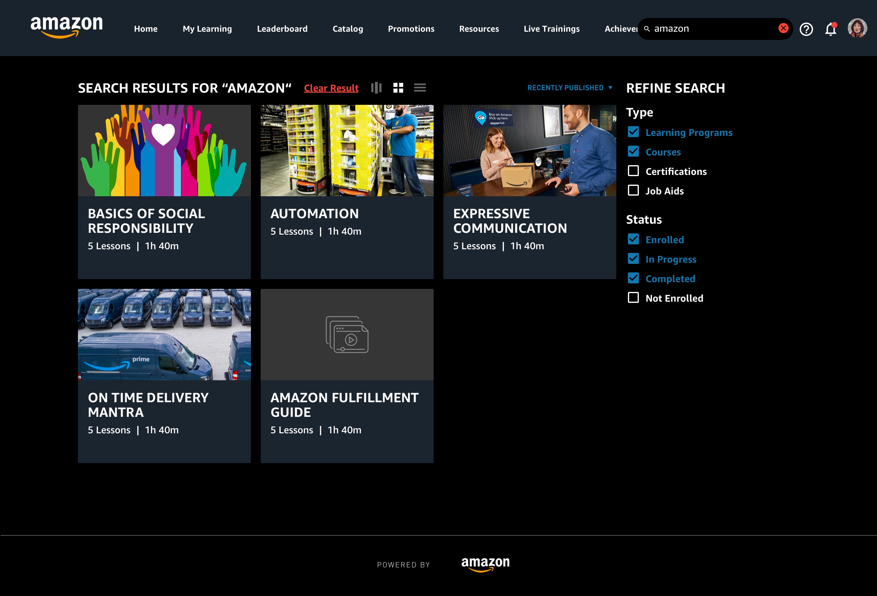 Amazon Retail Partner LMS — Search