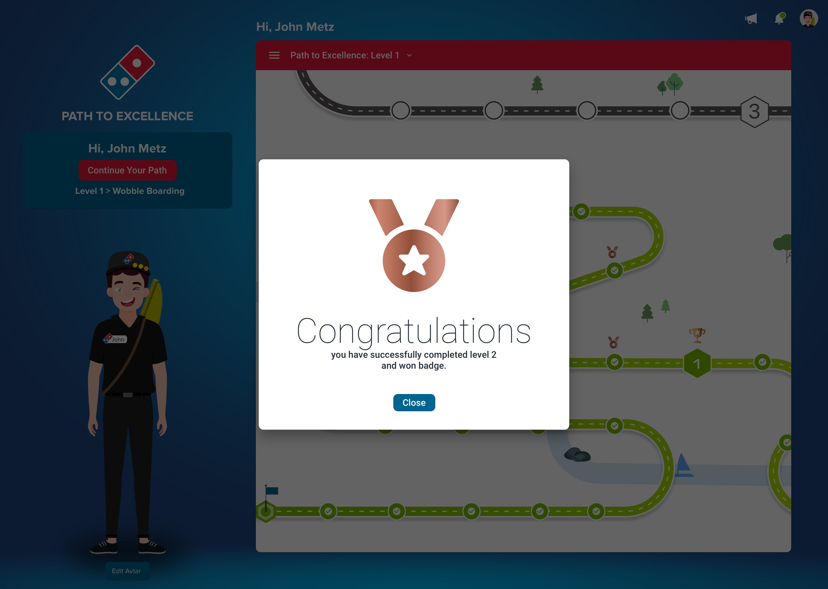 Domino's Australia Gamified Training — Badge