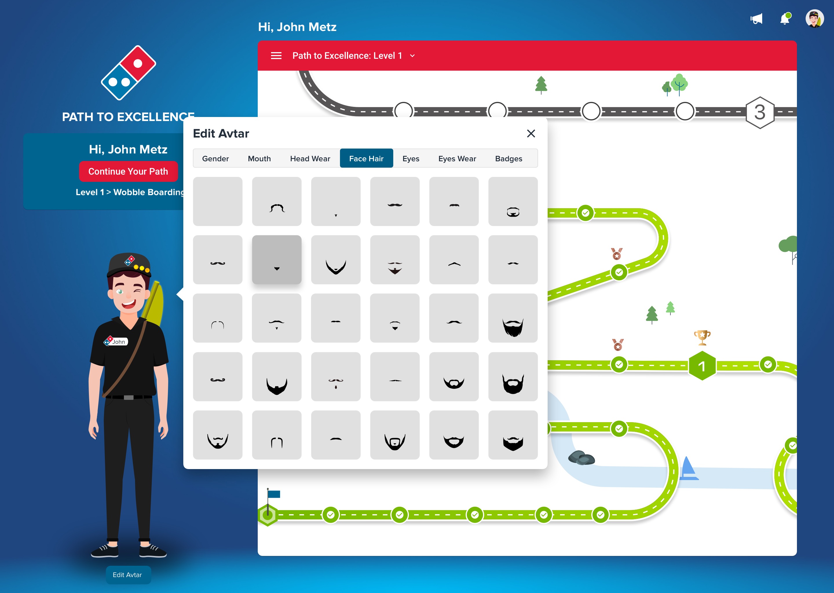Domino's Australia Gamified Training — Edit Avtar