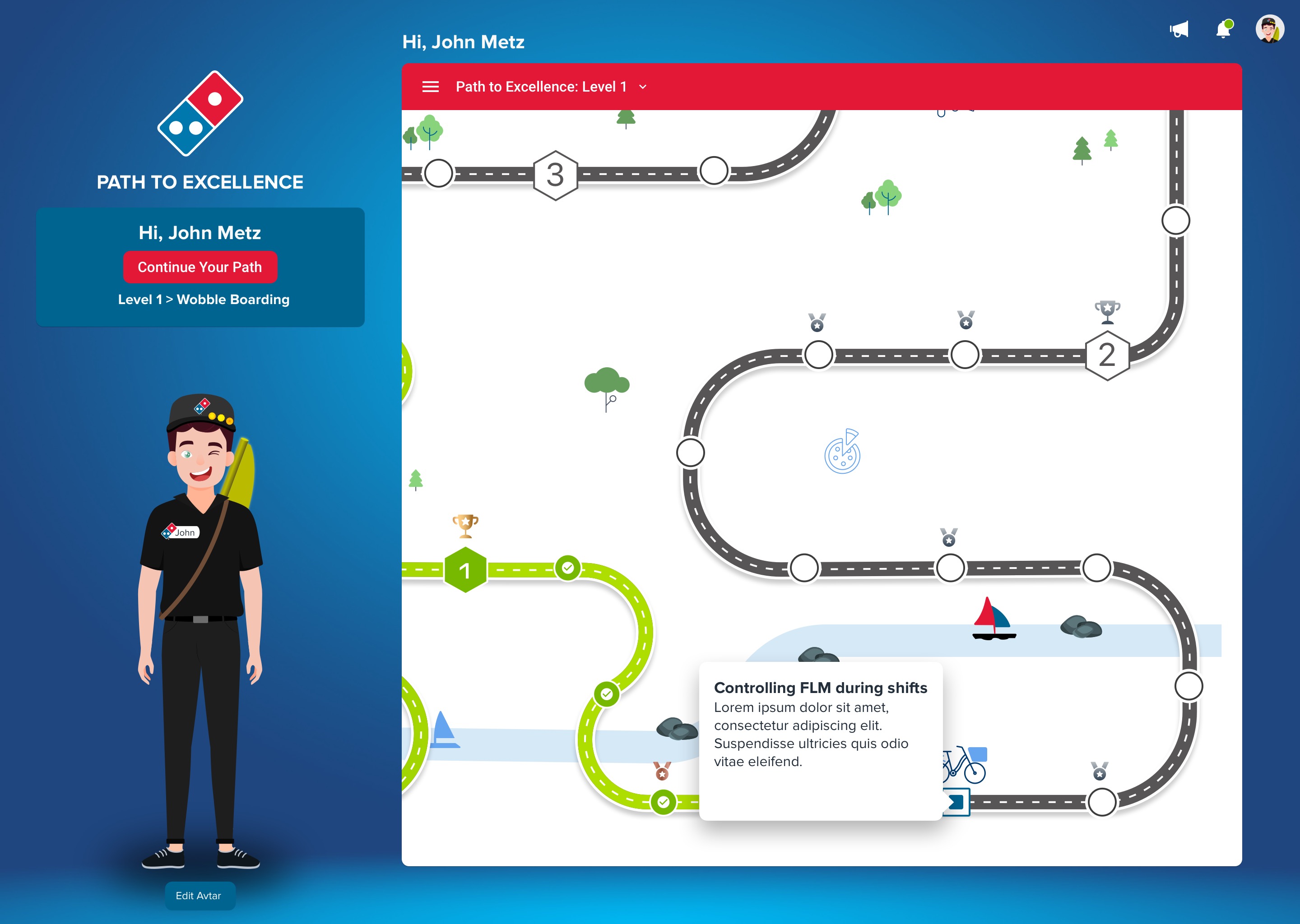Domino's Australia Gamified Training — Tooltip