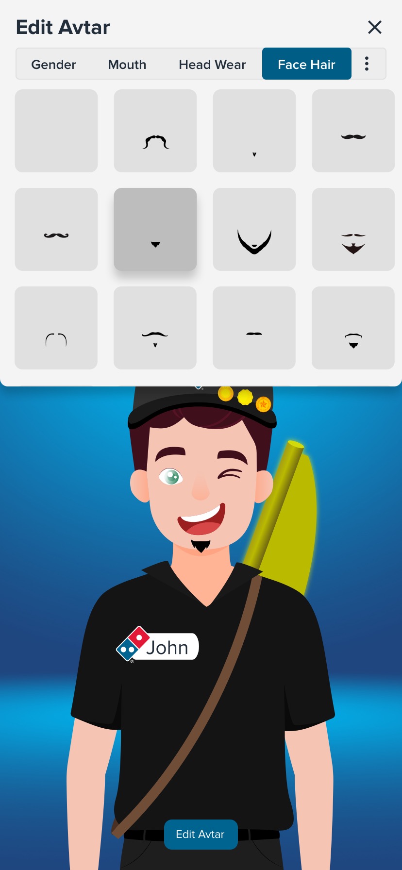 Domino's Australia Gamified Training — Edit Avtar