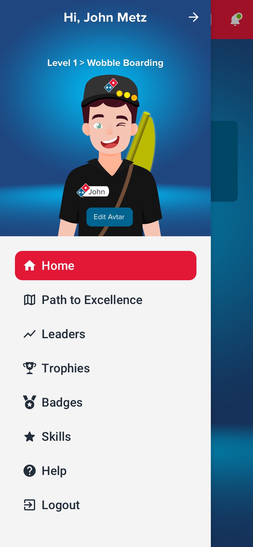 Domino's Australia Gamified Training — Menu