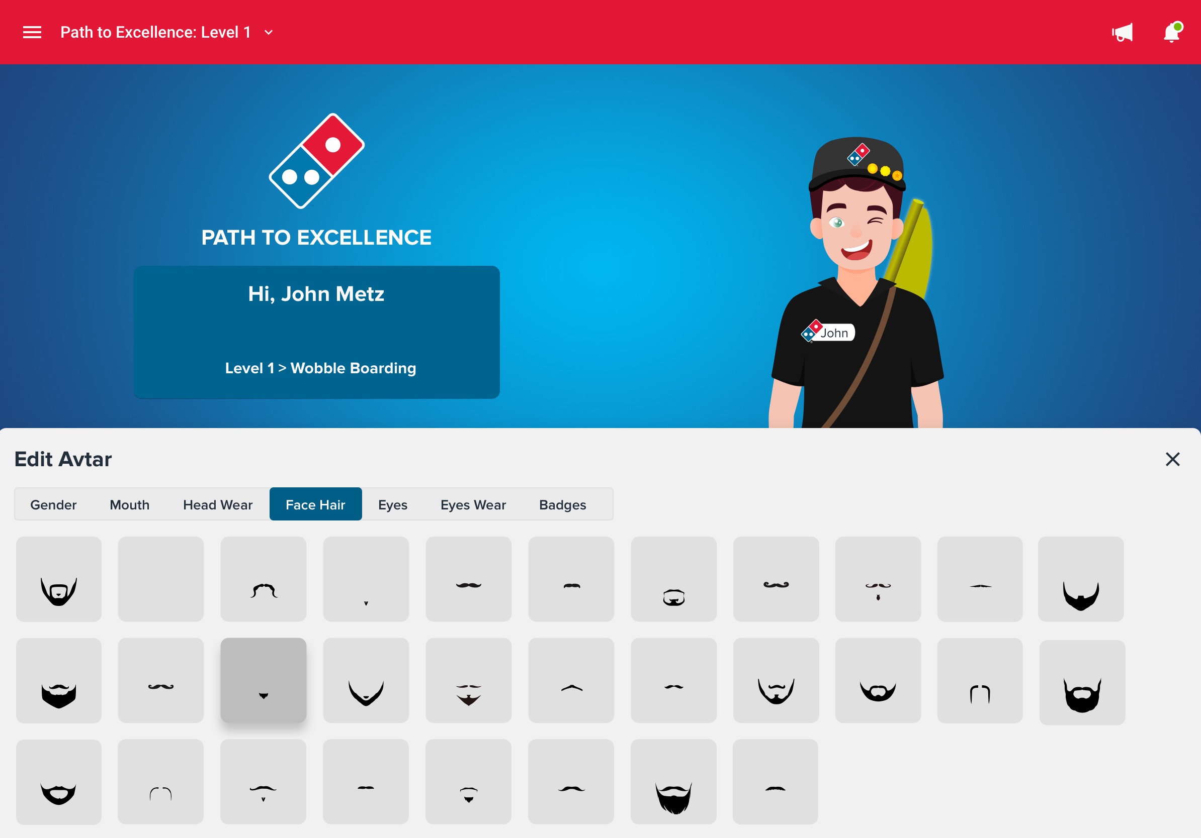 Domino's Australia Gamified Training — Edit Avtar