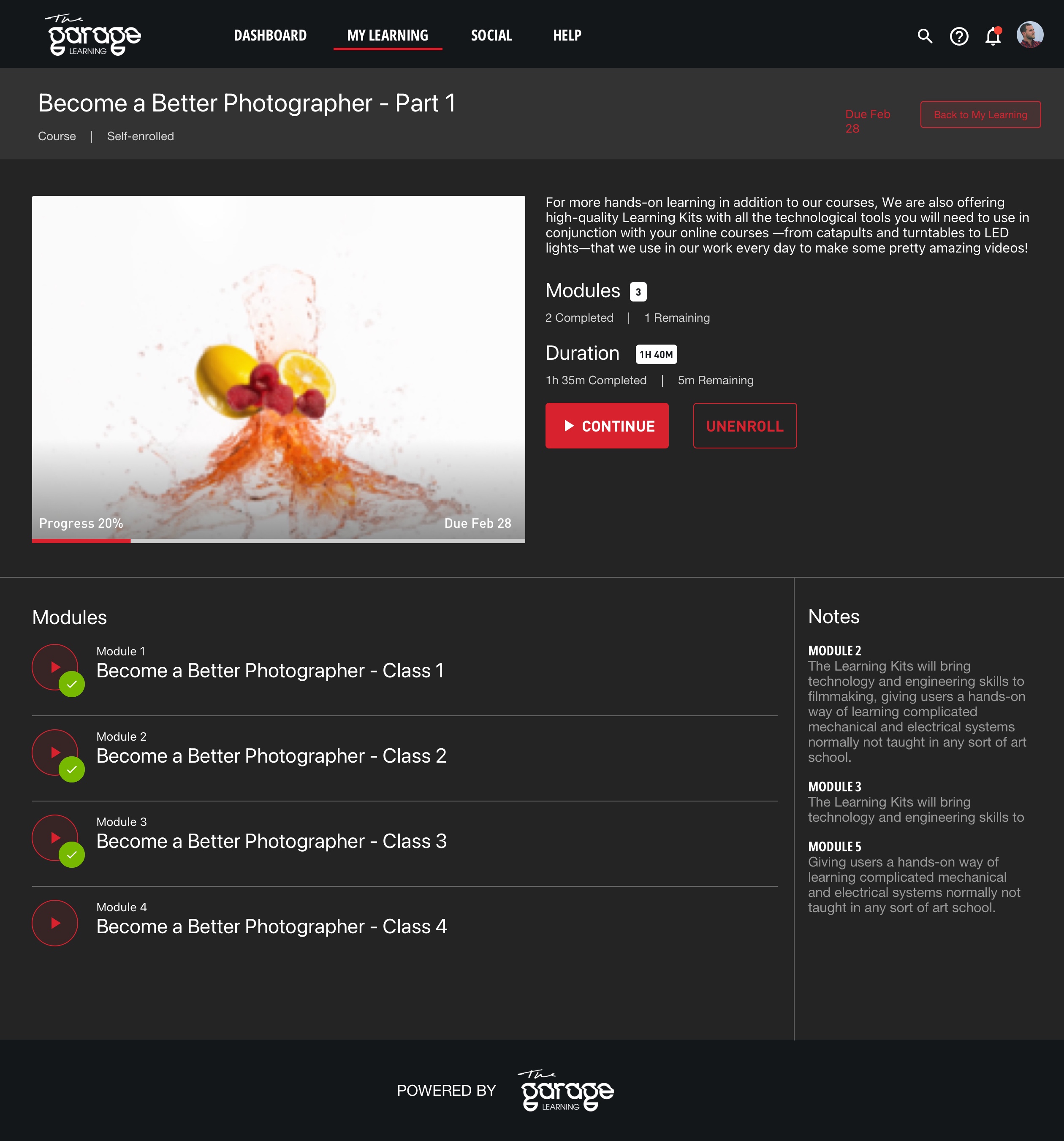 Garage Learning Creative Academy — Cource Details