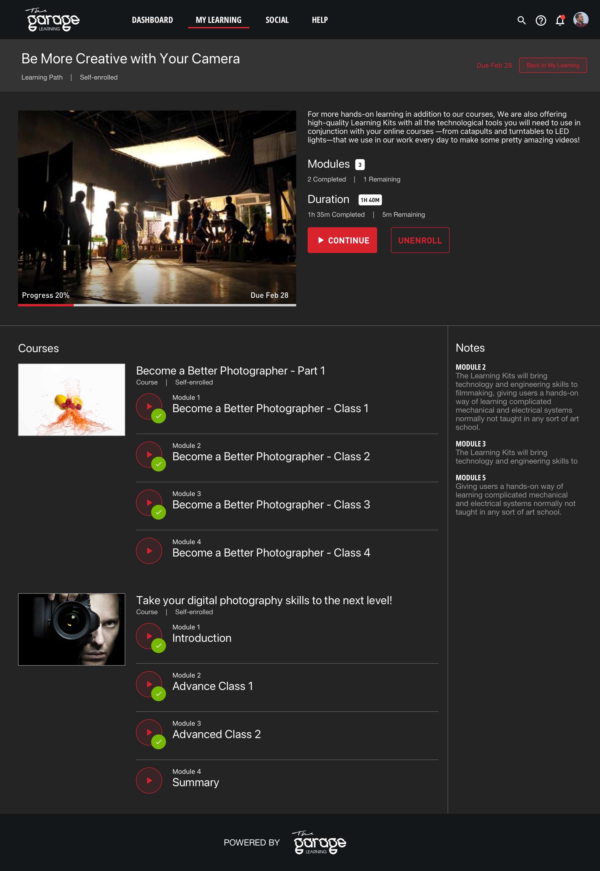 Garage Learning Creative Academy — Learning Path