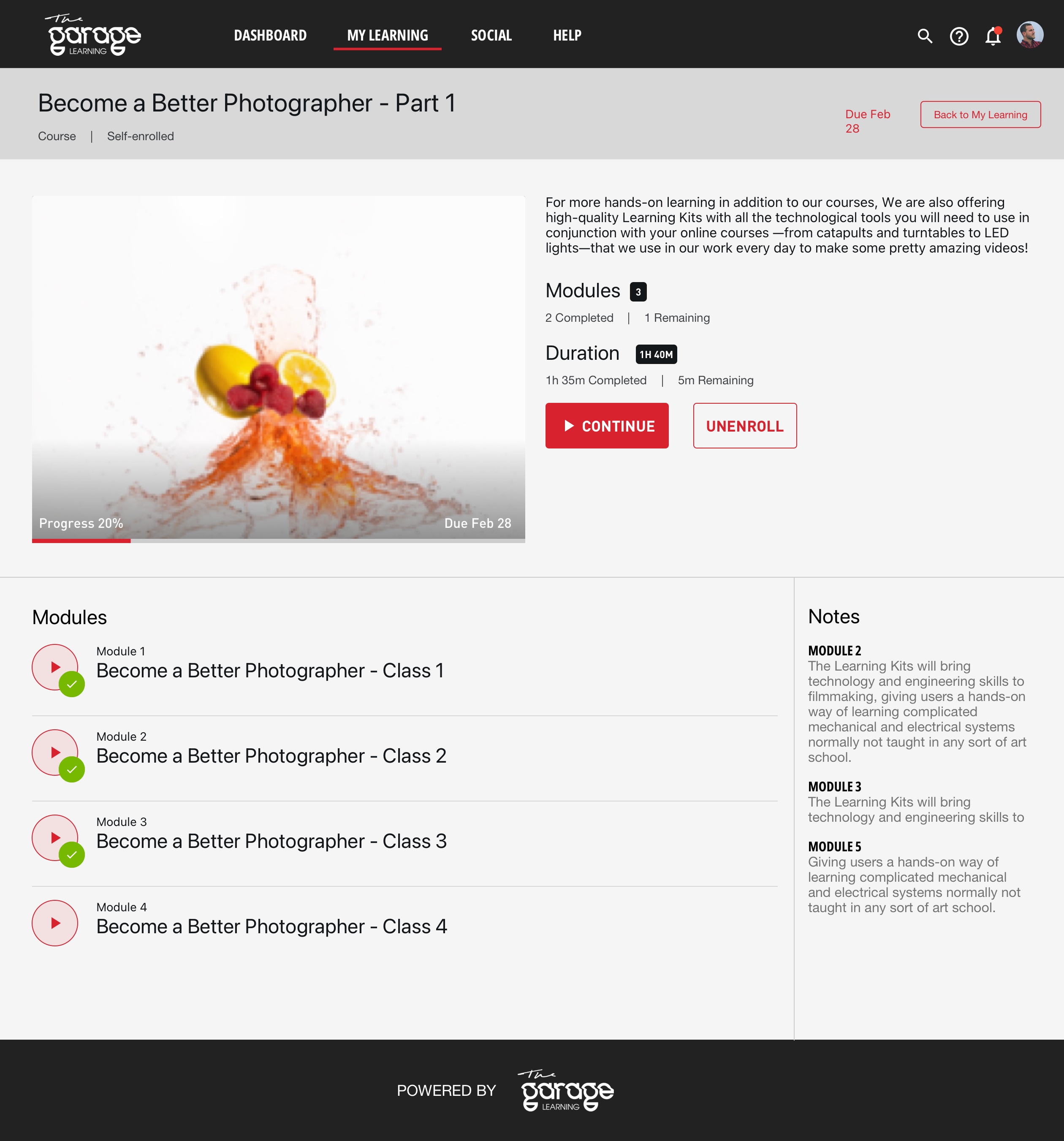 Garage Learning Creative Academy — Cource Details