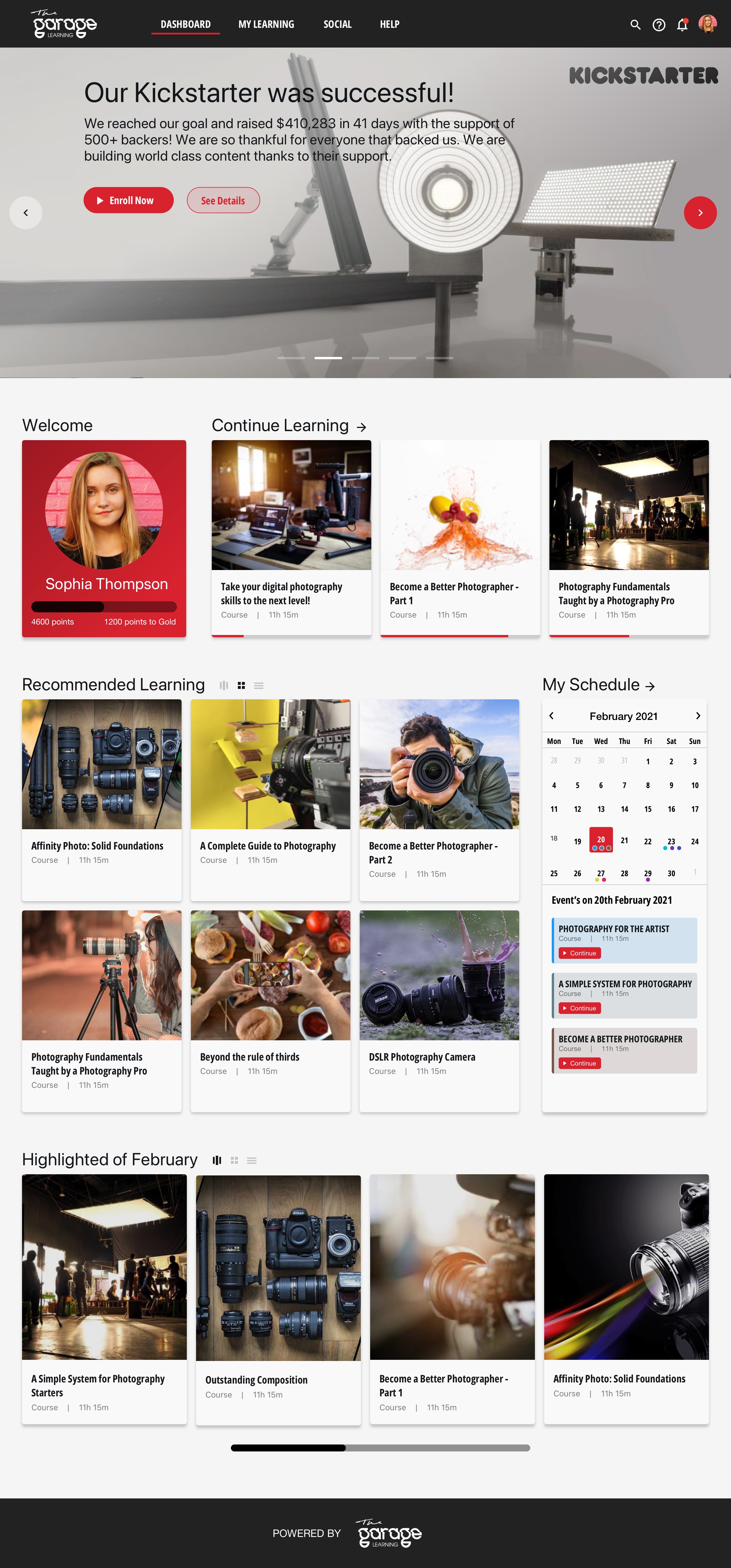 Garage Learning Creative Academy — Dashboard
