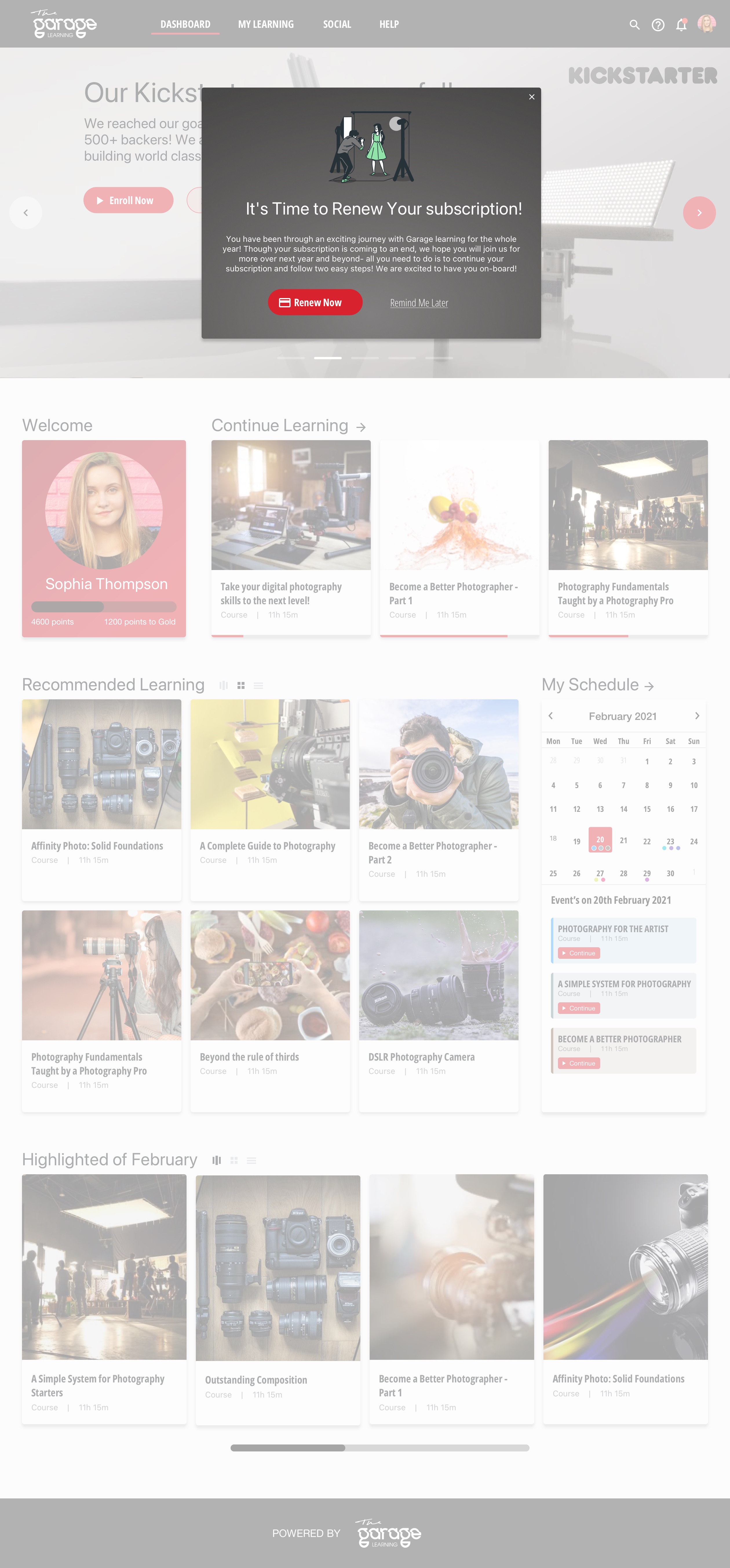 Garage Learning Creative Academy — Scription Warning