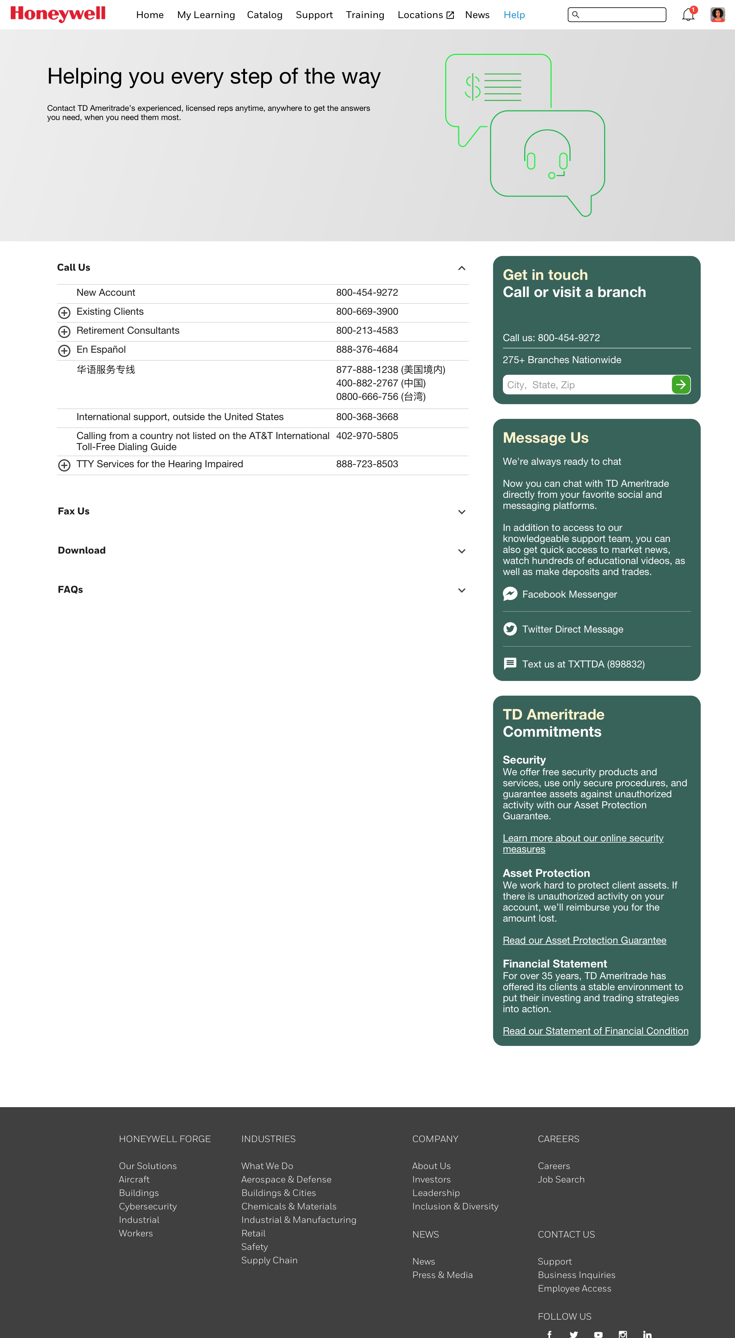 Honeywell Learning Experience — Help