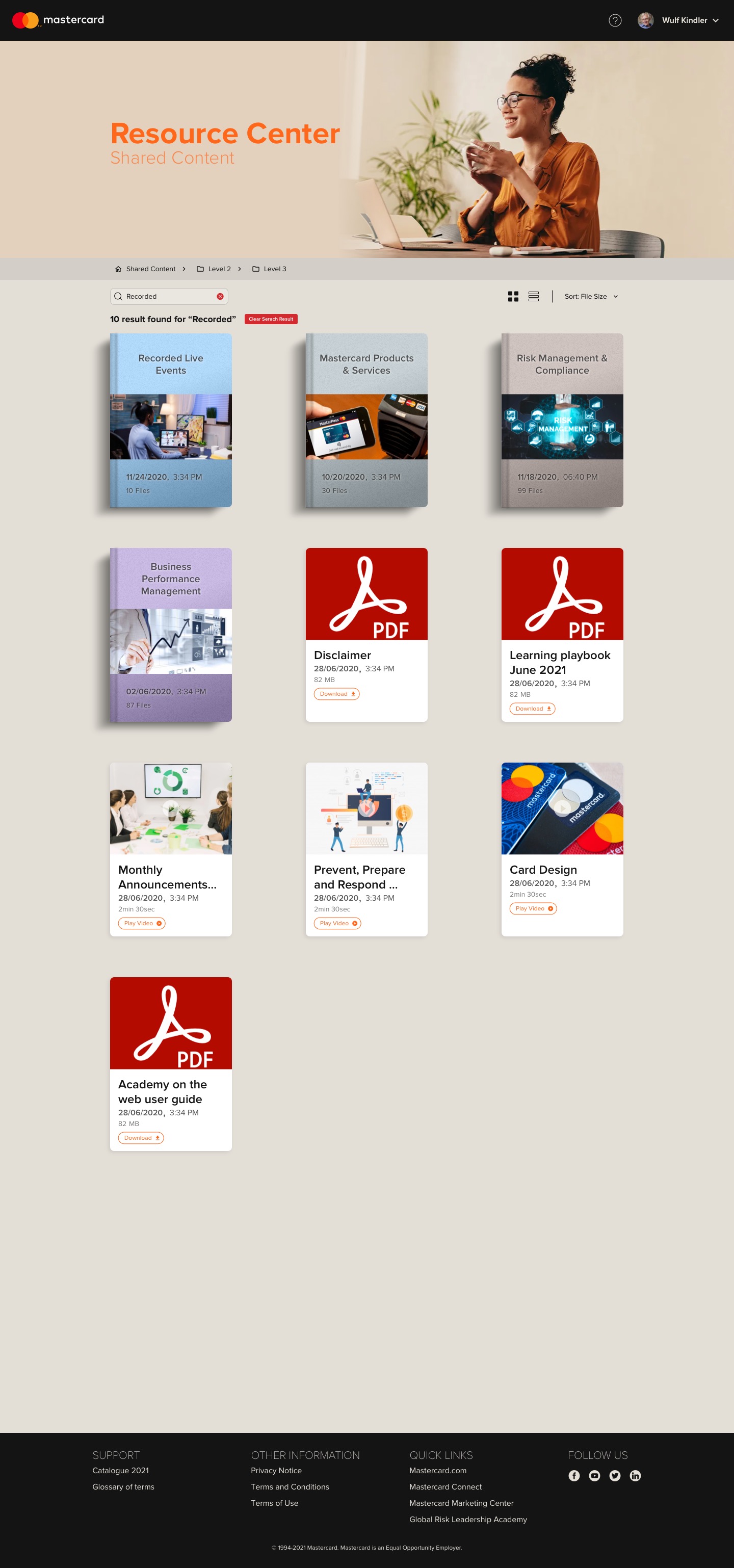 Mastercard Resource Management — Search Result