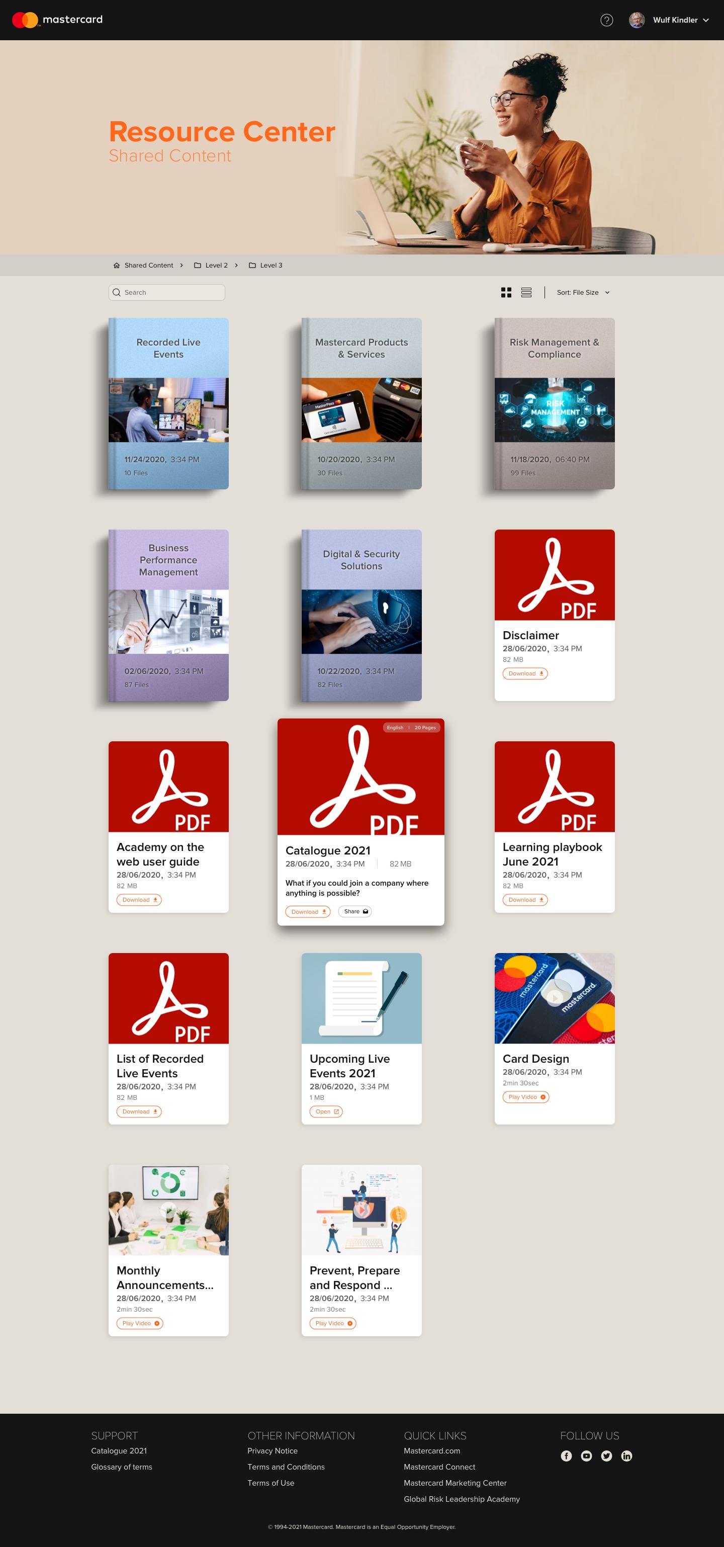 Mastercard Resource Management — Thumbnail View Rollover