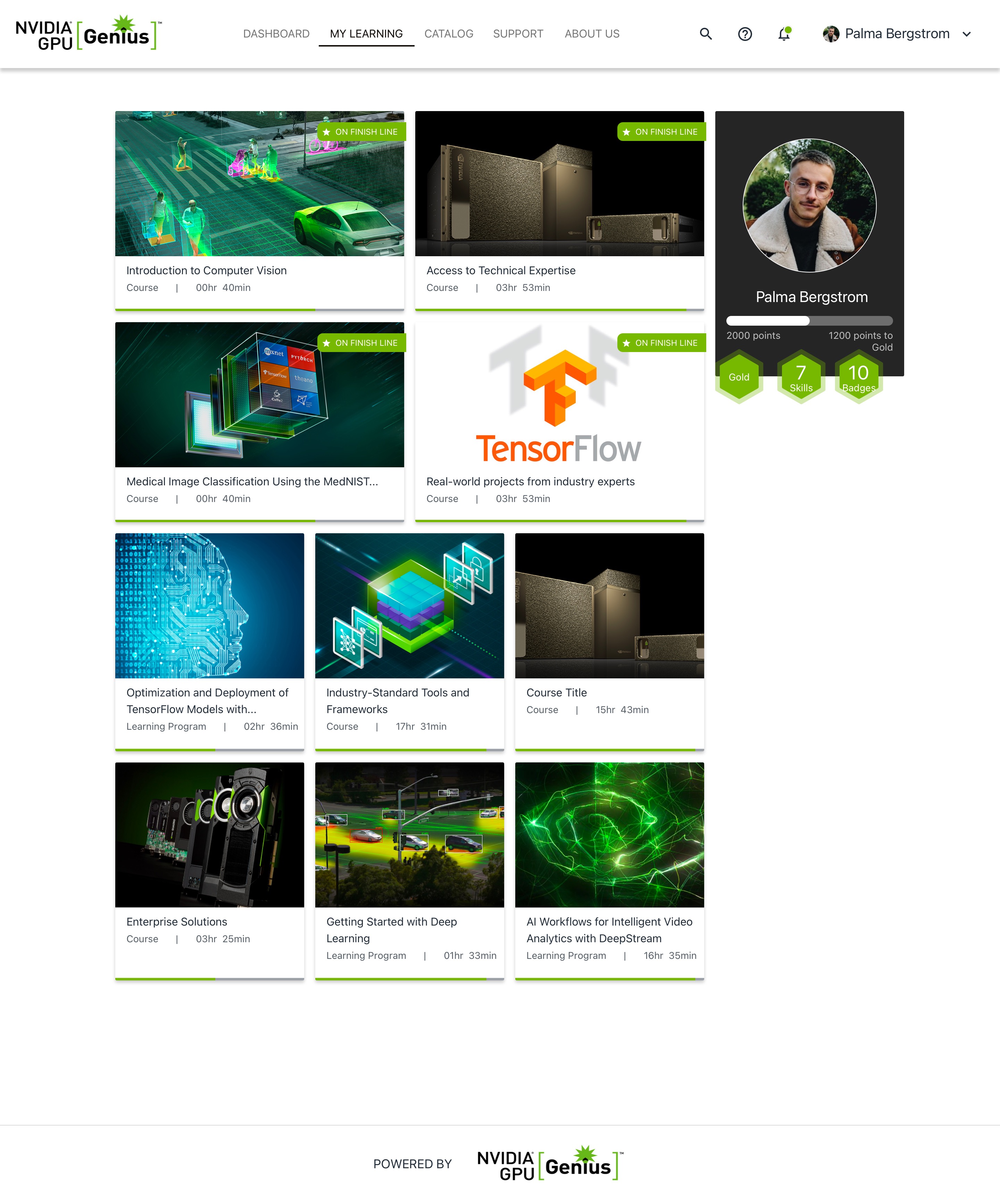 NVIDIA GPU Developer Portal — My Learning