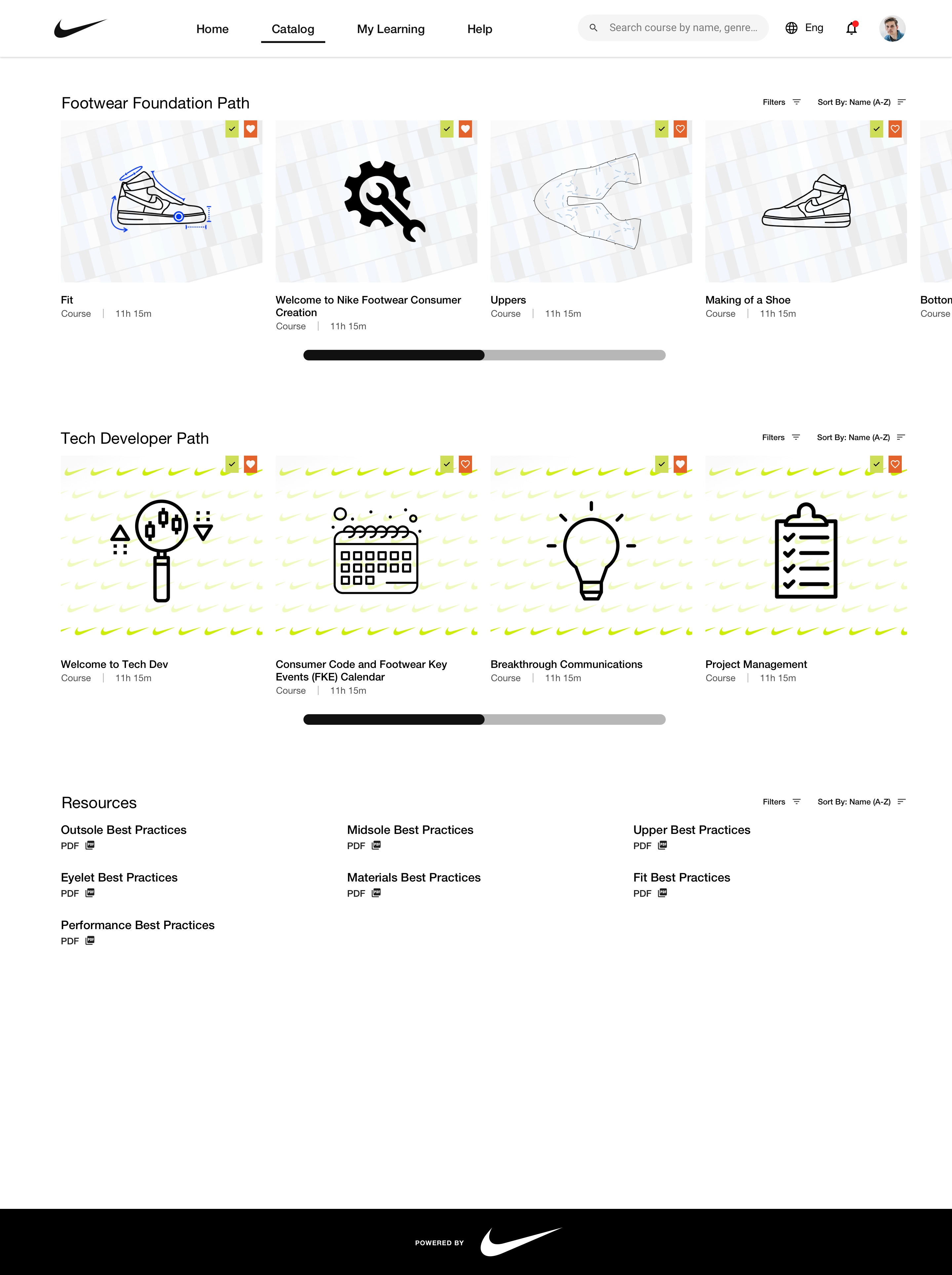 Nike Training & Learning Experience — Catalog