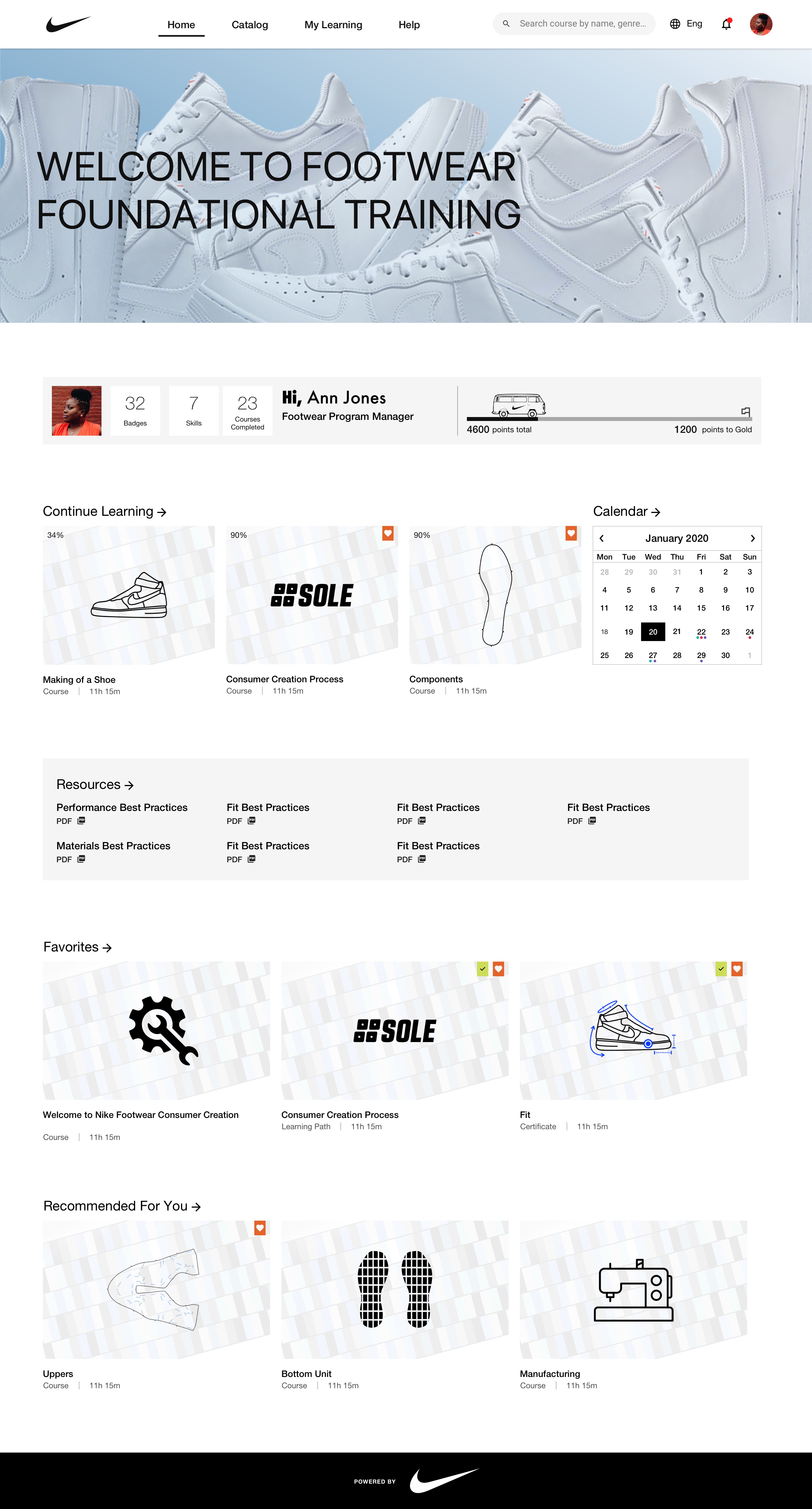 Nike Training & Learning Experience — Home General FW Learner Option 1