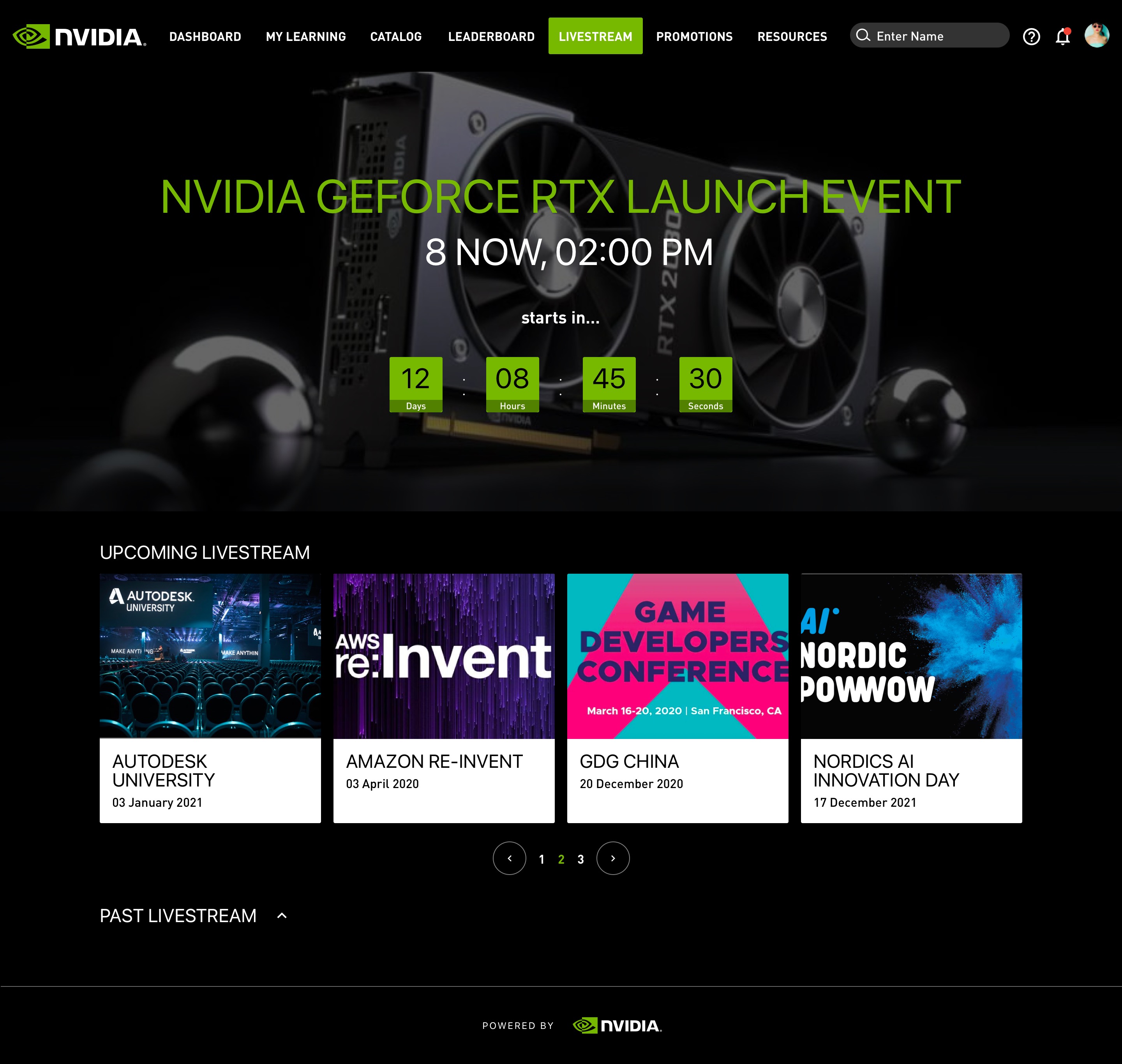 NVIDIA Livestream Learning & Gamification — Livestream Timer