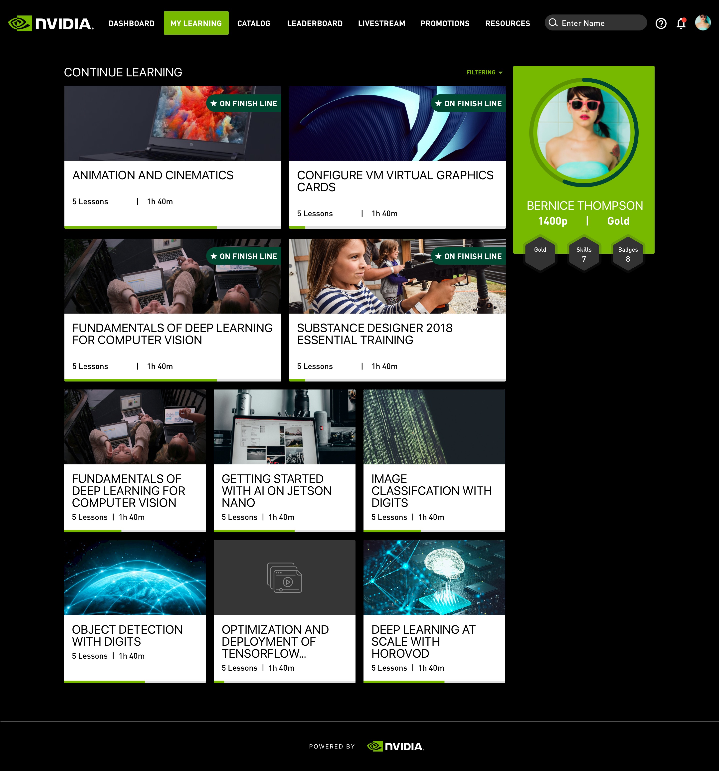 NVIDIA Livestream Learning & Gamification — My Learning
