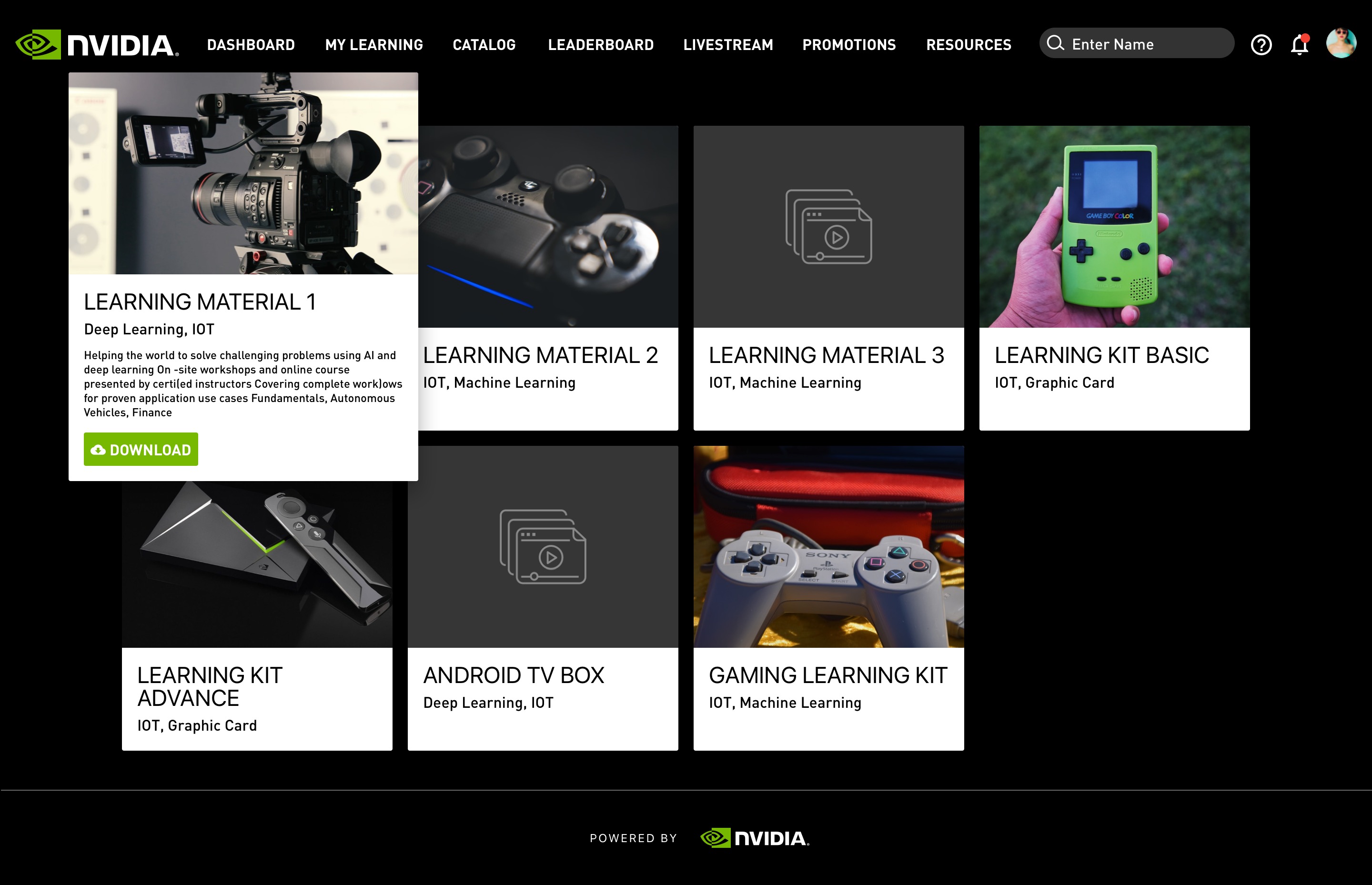 NVIDIA Livestream Learning & Gamification — Resources Hover