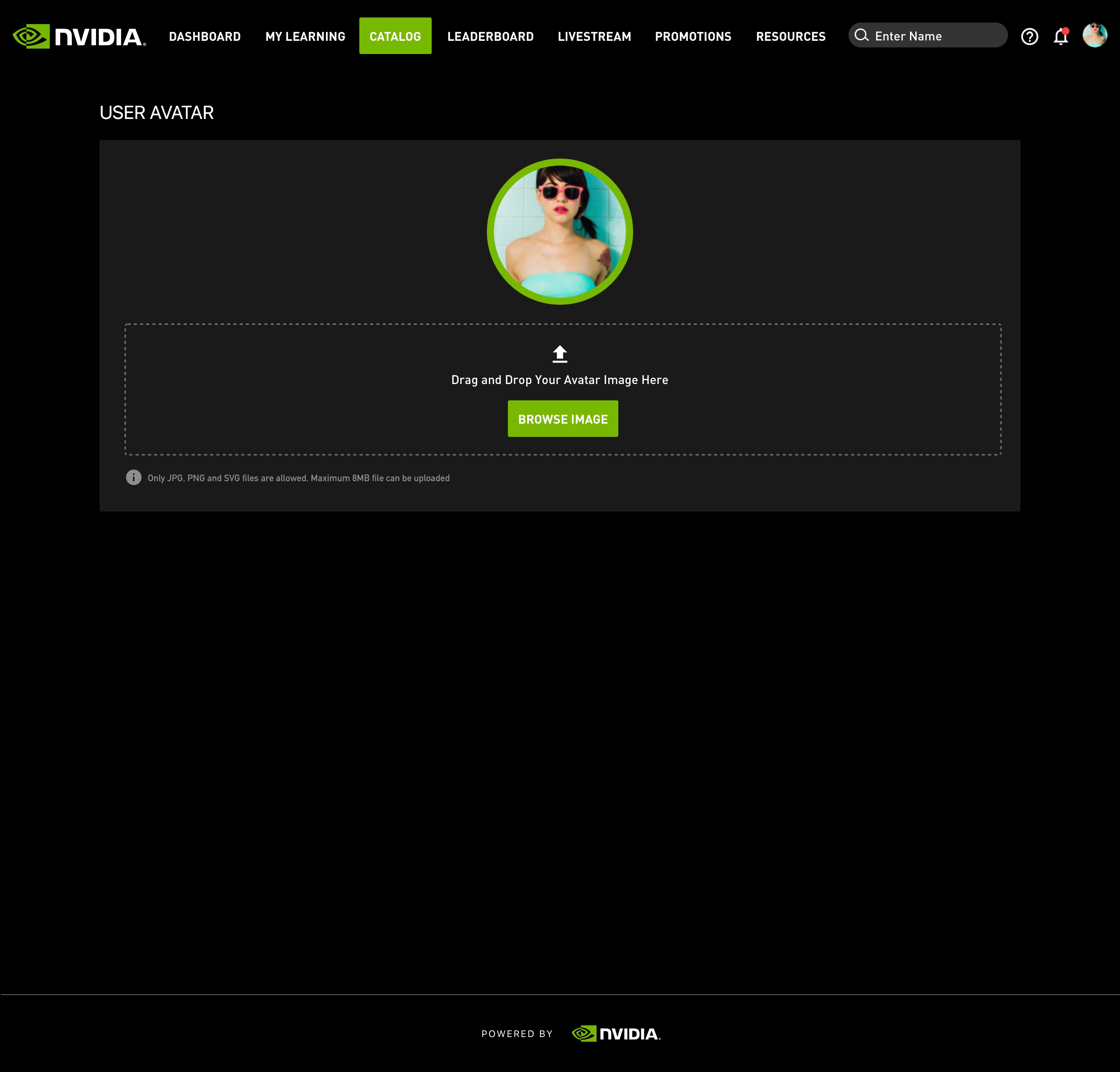 NVIDIA Livestream Learning & Gamification — User Settings
