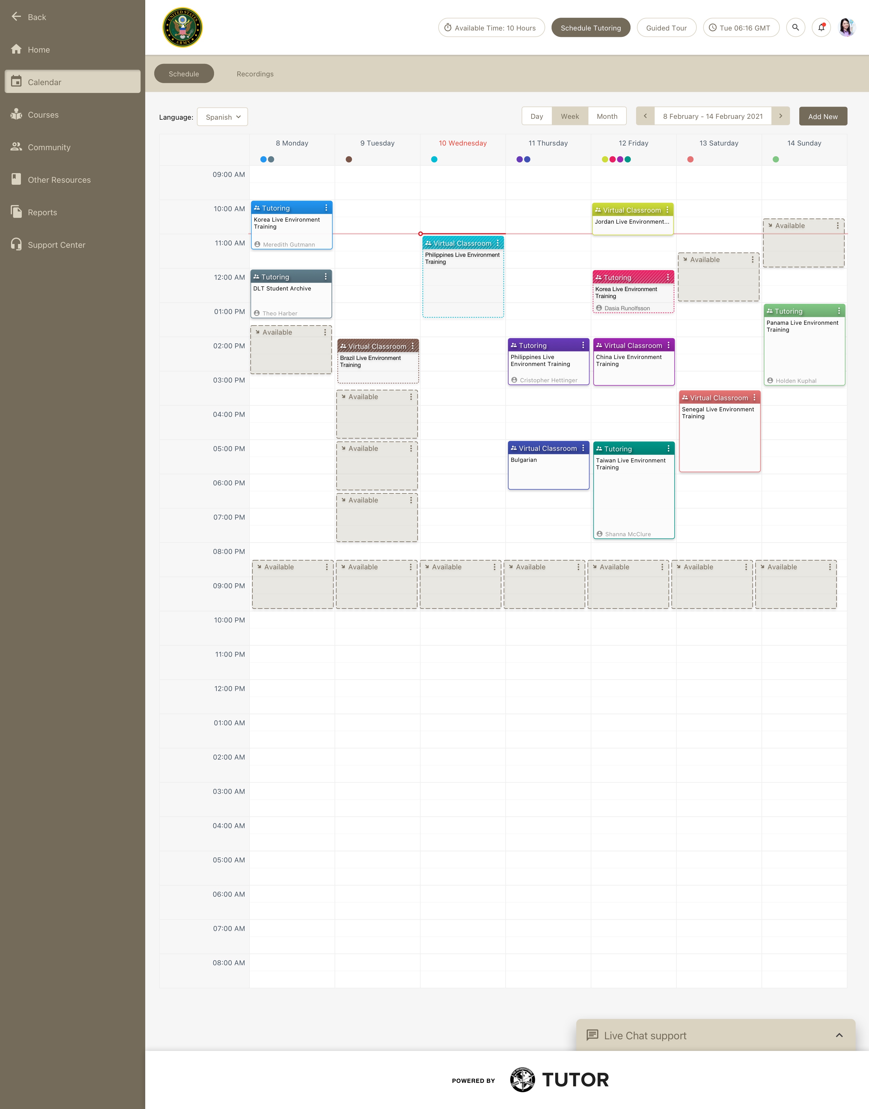 OST Digital Learning & Community — Tutoring Schedule