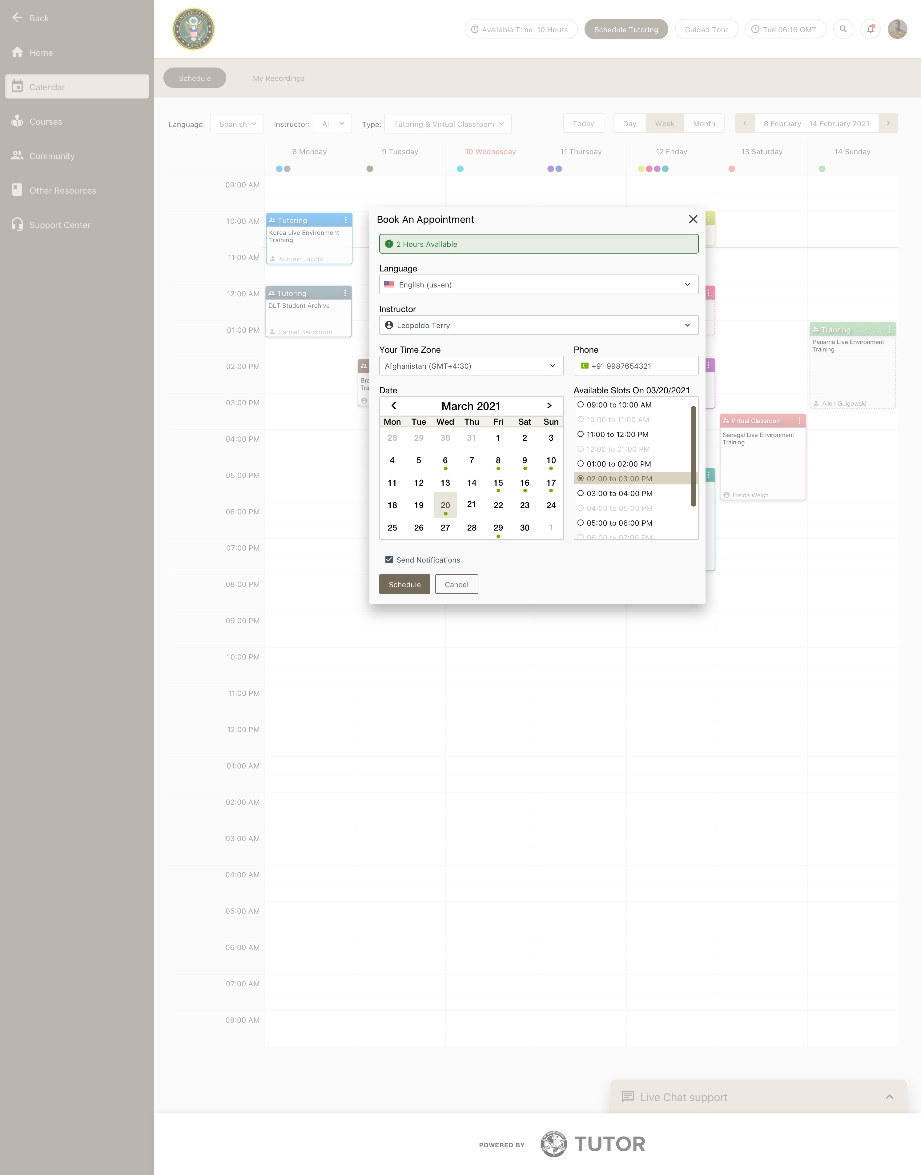 OST Digital Learning & Community — Participant Tutoring Calendar Schedule New