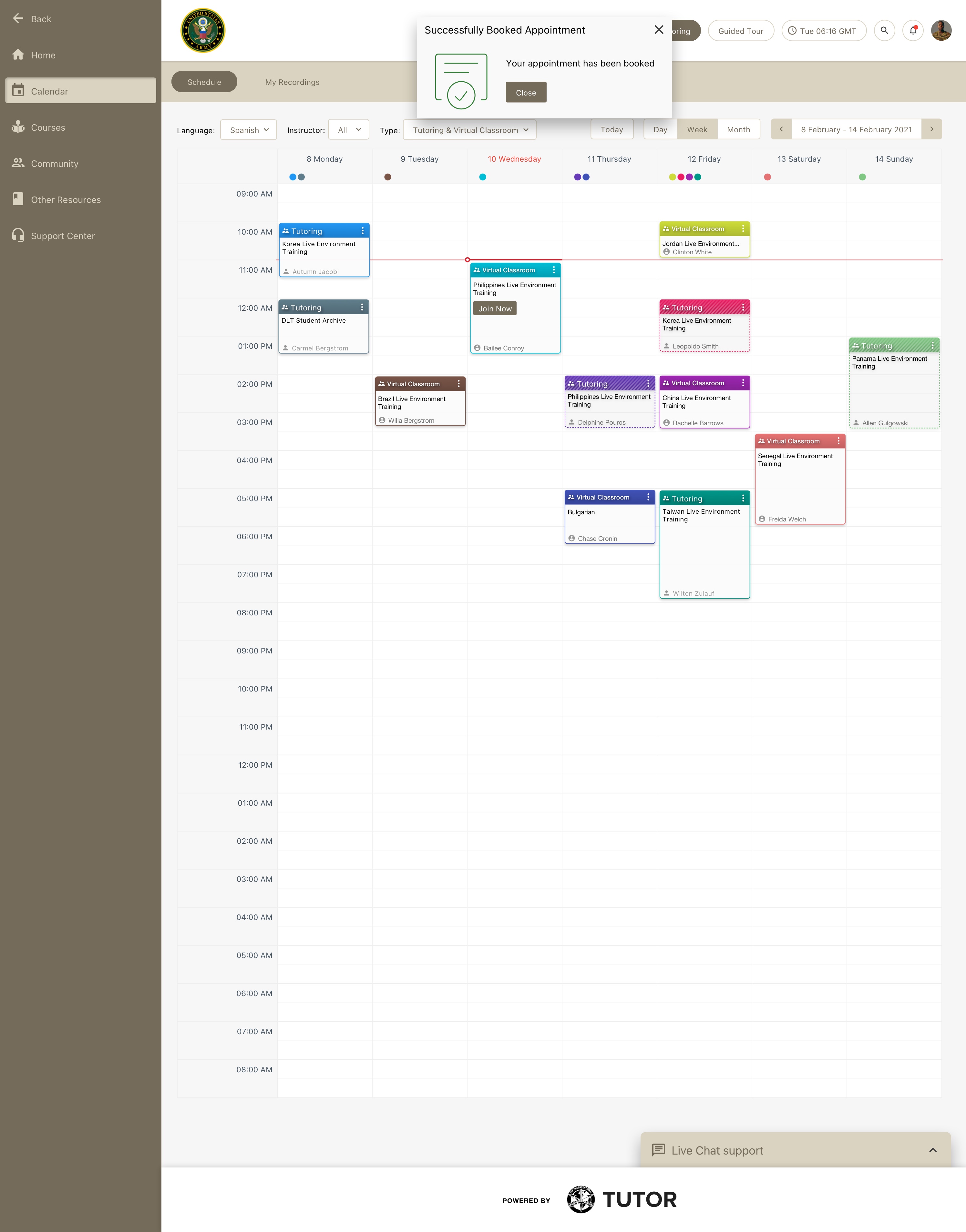 OST Digital Learning & Community — Participant Tutoring Calendar Schedule Success