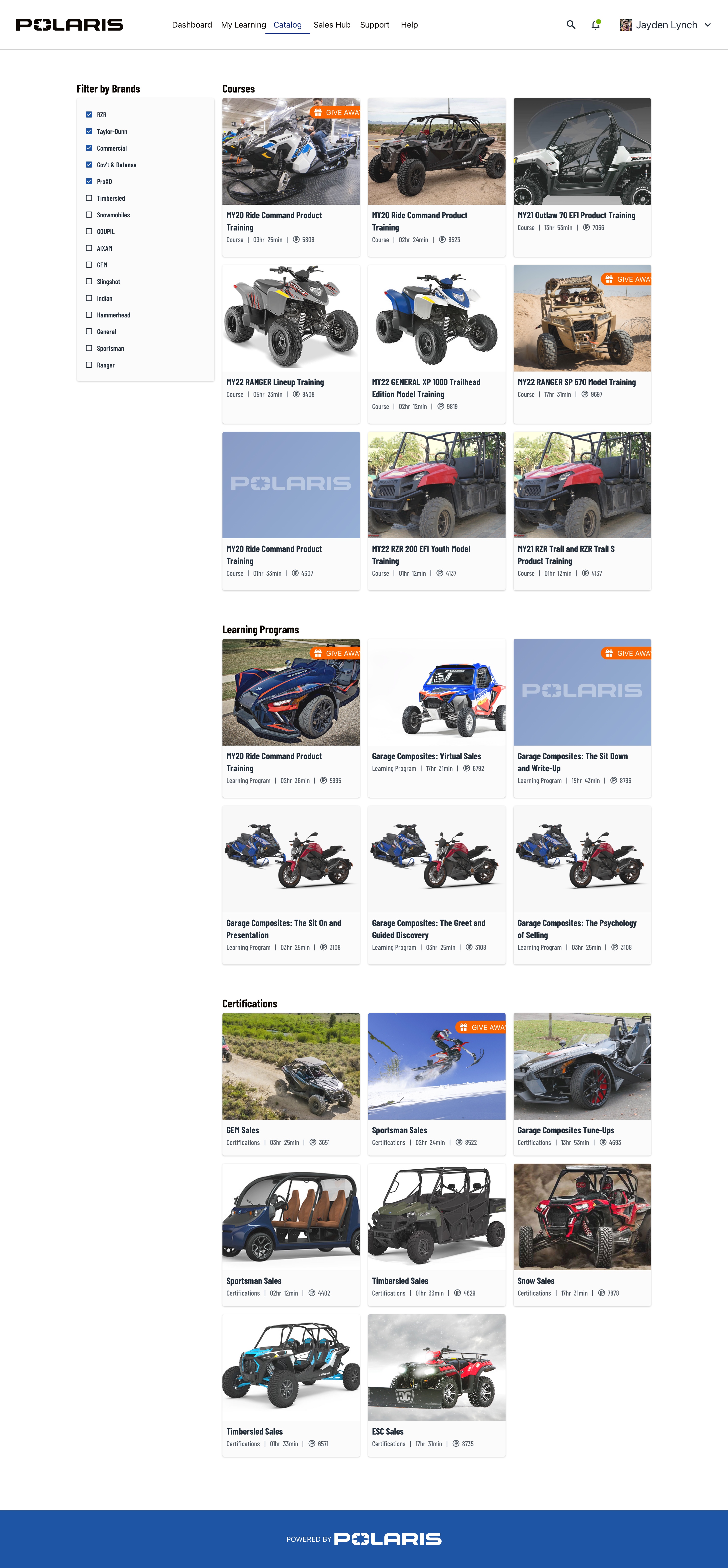 Polaris Powersports LMS — Catalog