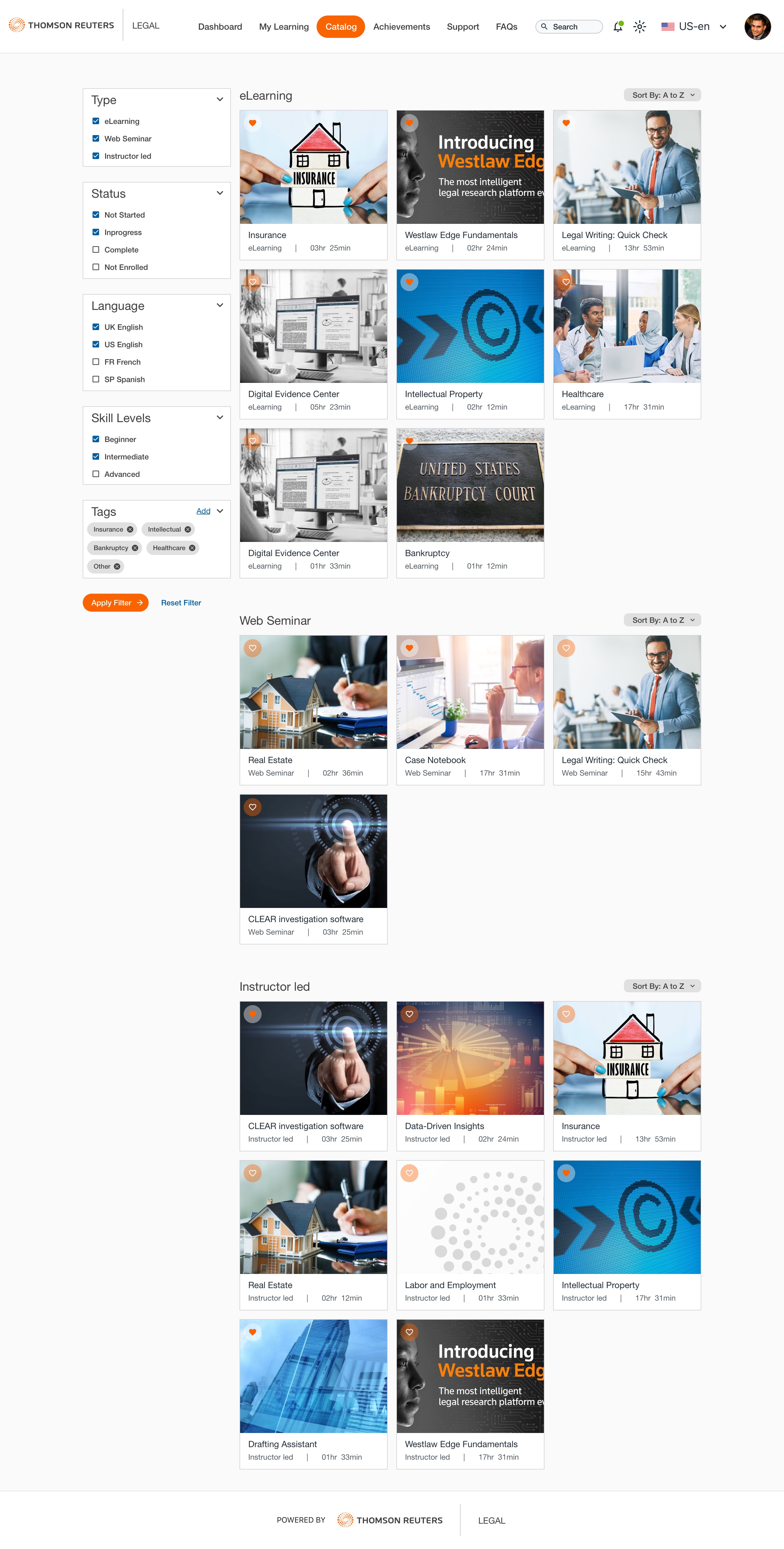 Thomson Reuters Knowledge & LMS — Catalog