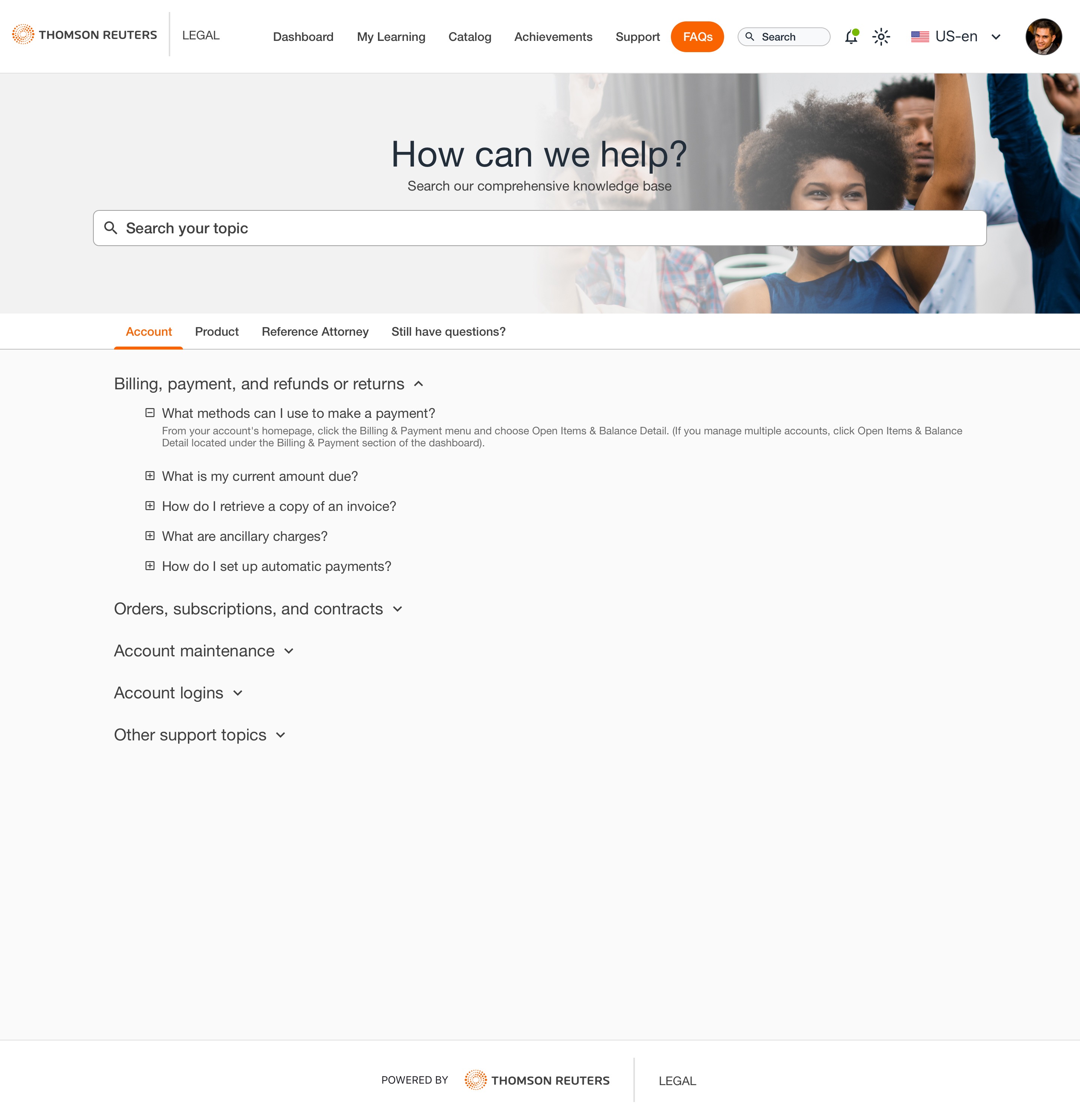 Thomson Reuters Knowledge & LMS — FAQs