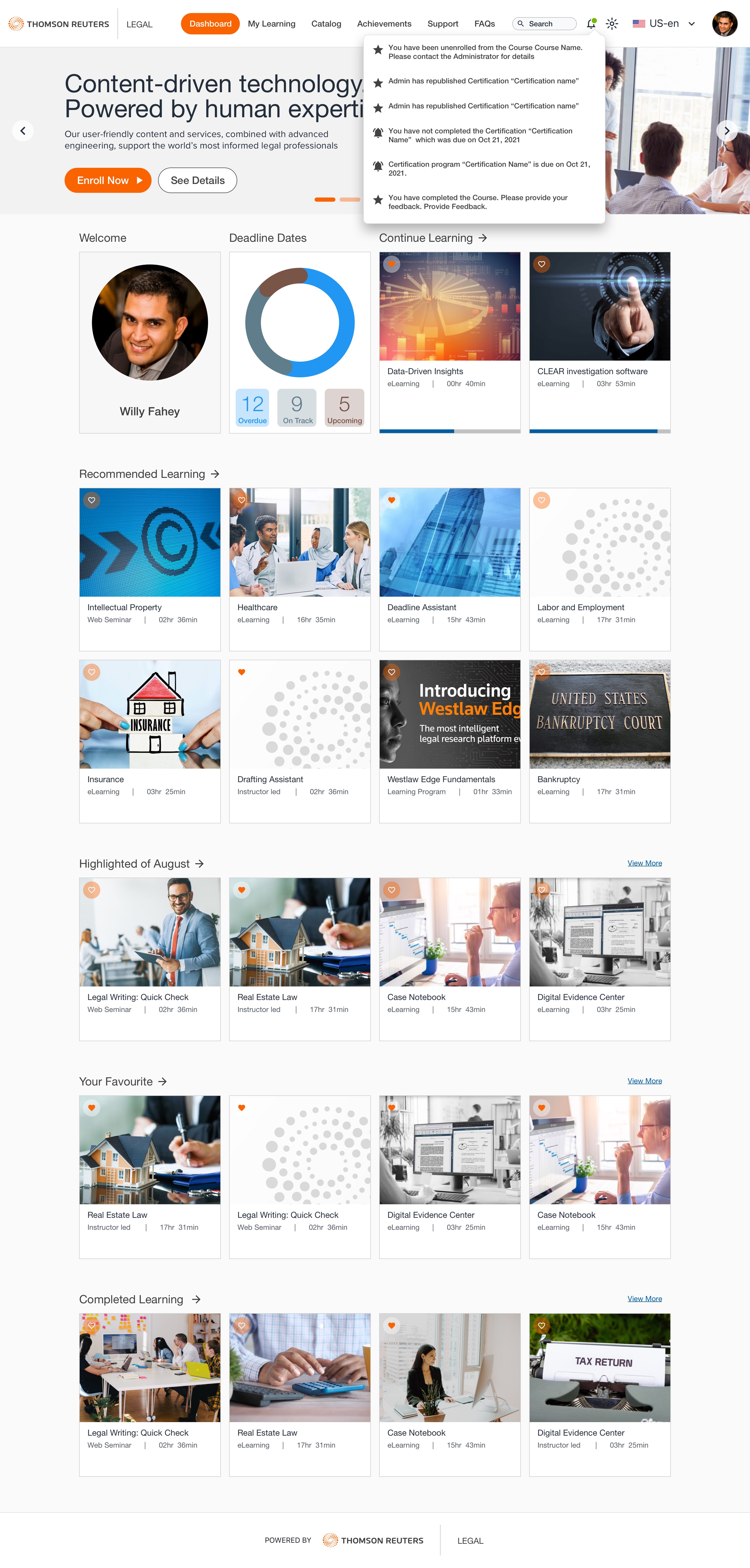 Thomson Reuters Knowledge & LMS — Notification
