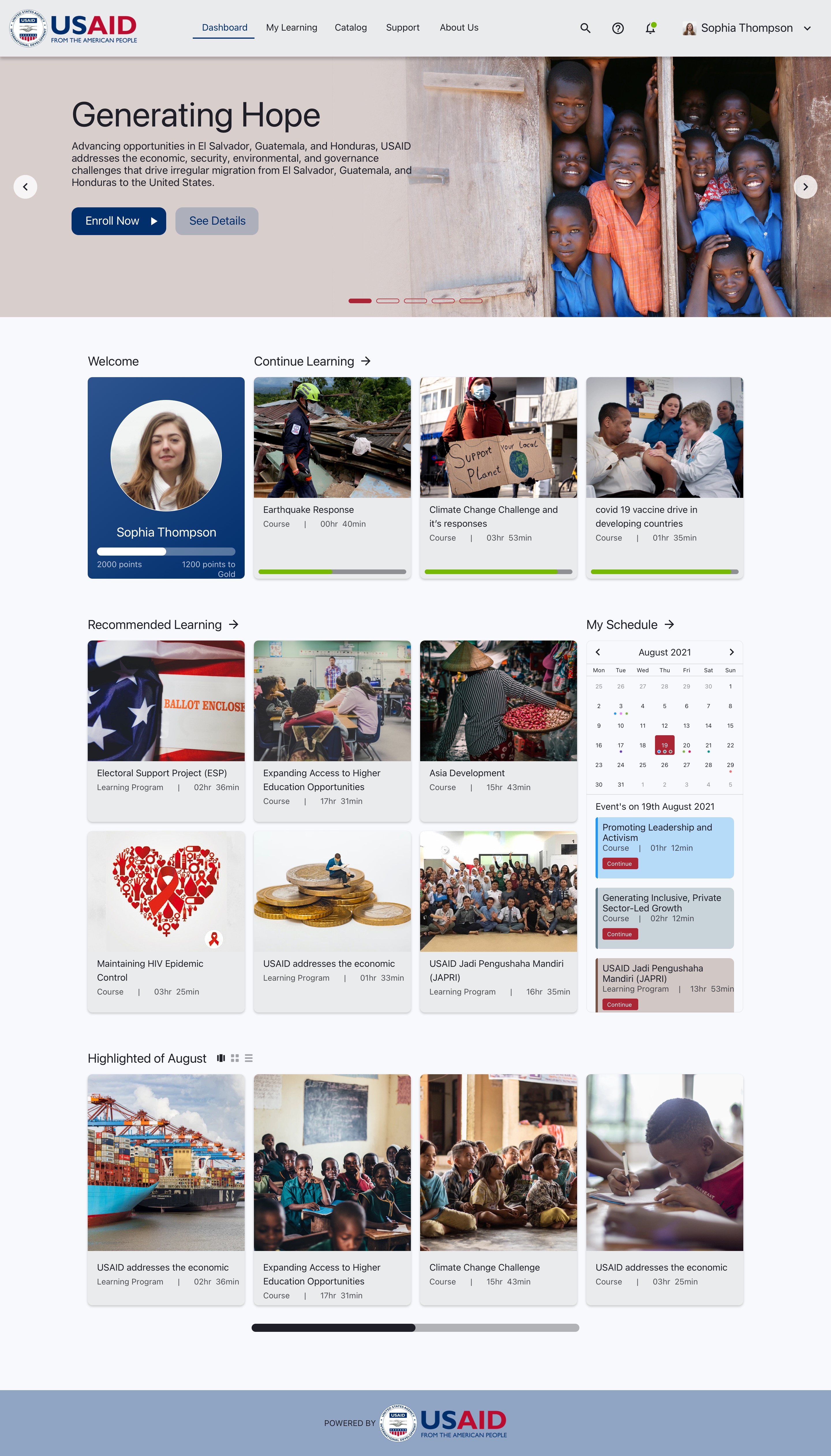 USAID Global Learning Portal — Dashboard