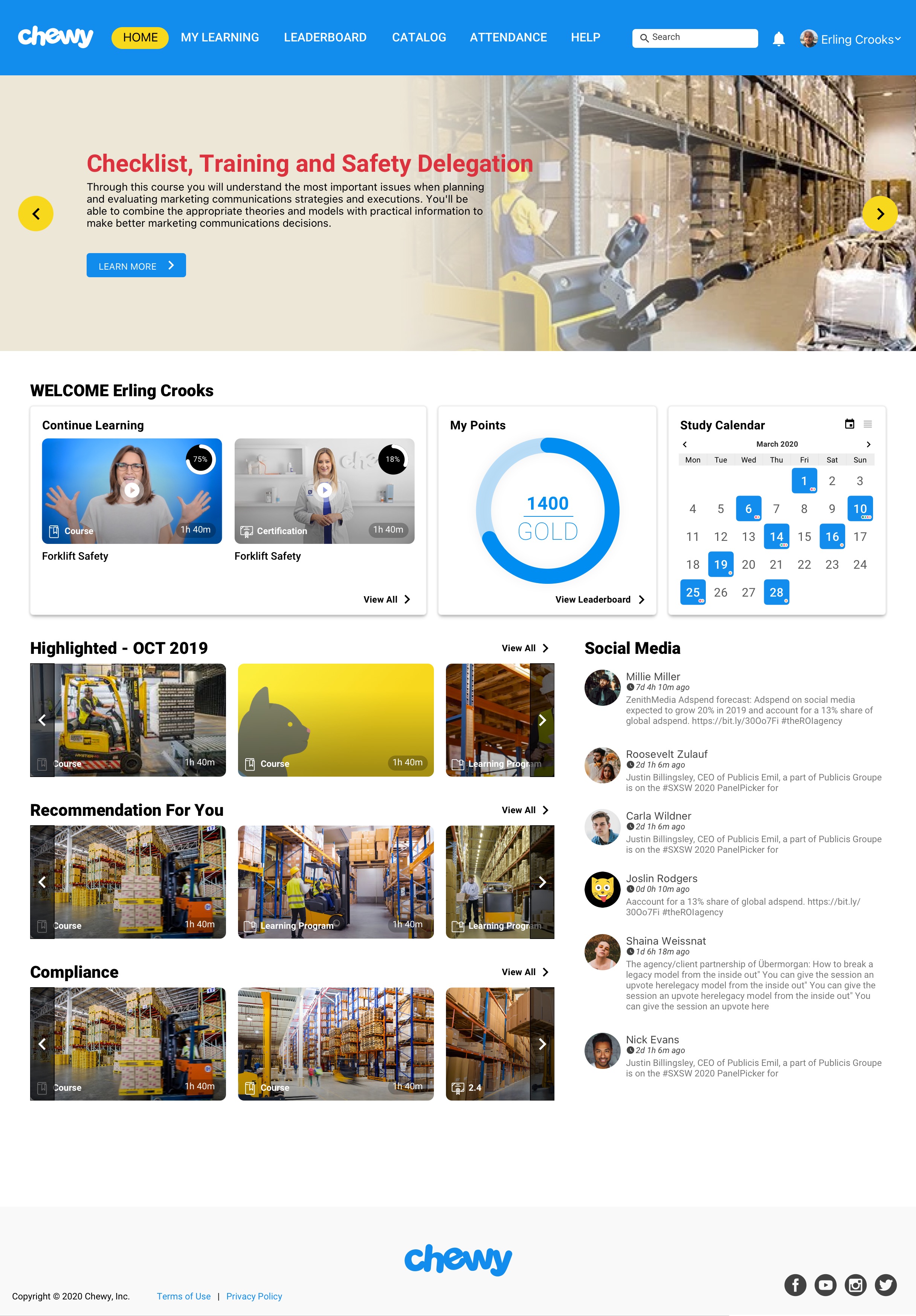 Chewy Customer Care LMS — Home Empty State Copy