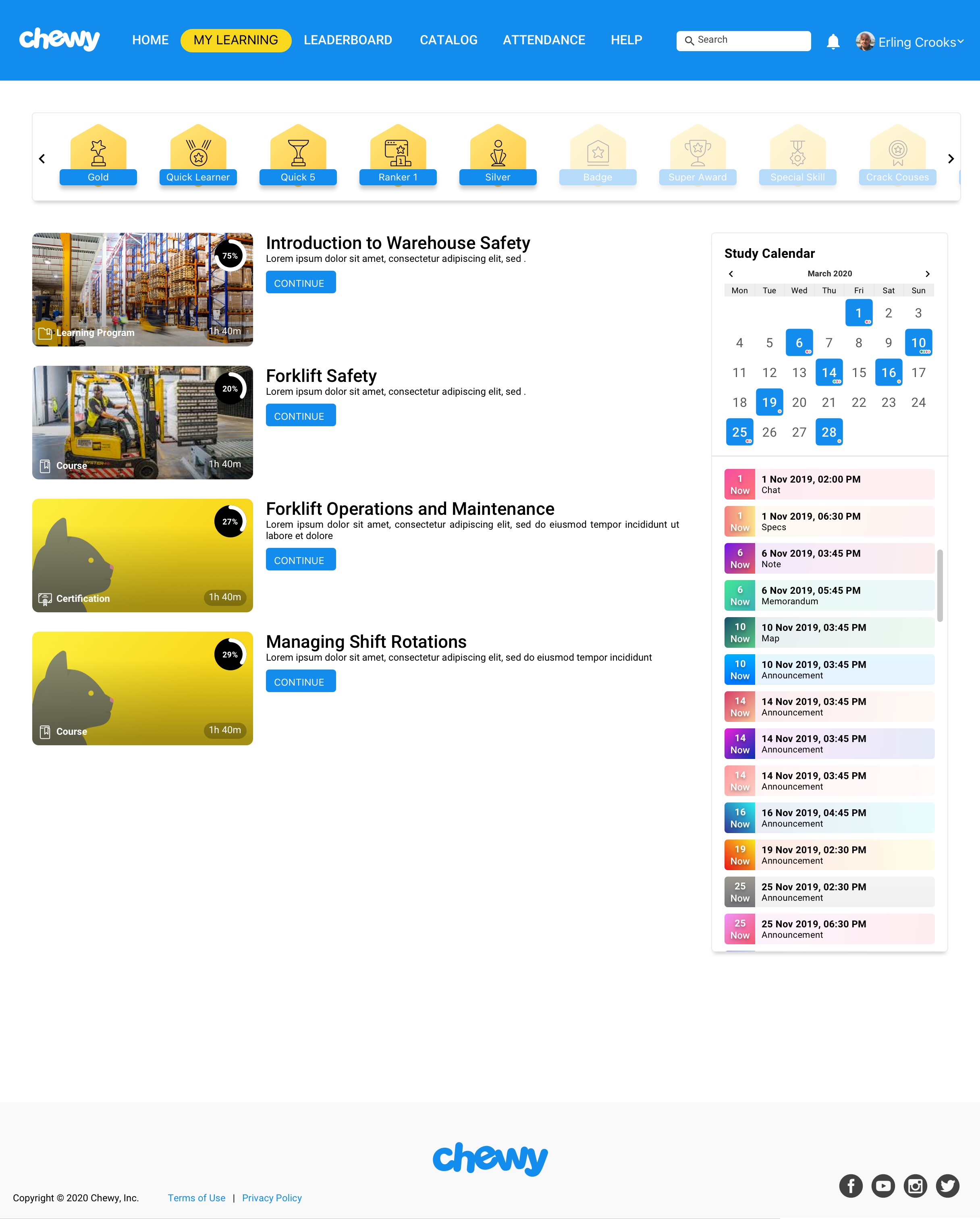 Chewy Customer Care LMS — My Learning