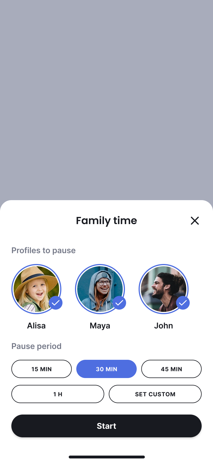 One-Tap Family Time Screen Pause