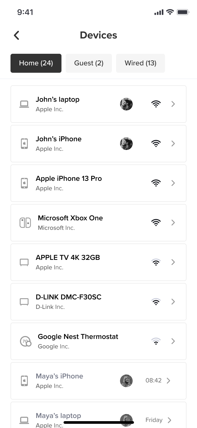 Connected Devices Inventory Wireframe