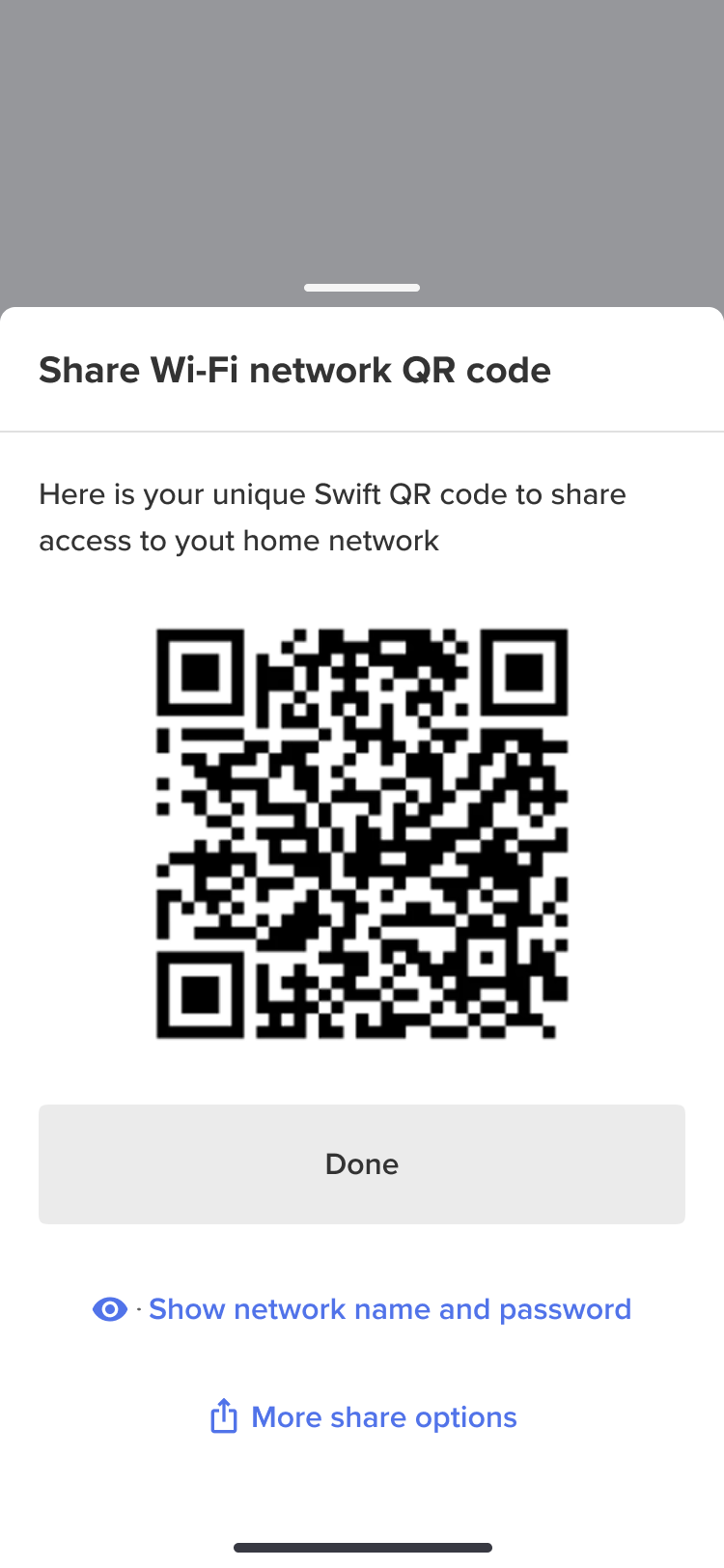Instant QR Code Wi-Fi Sharing Wireframe